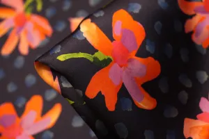Sun Daisy Blue - Liberty Silk Satin