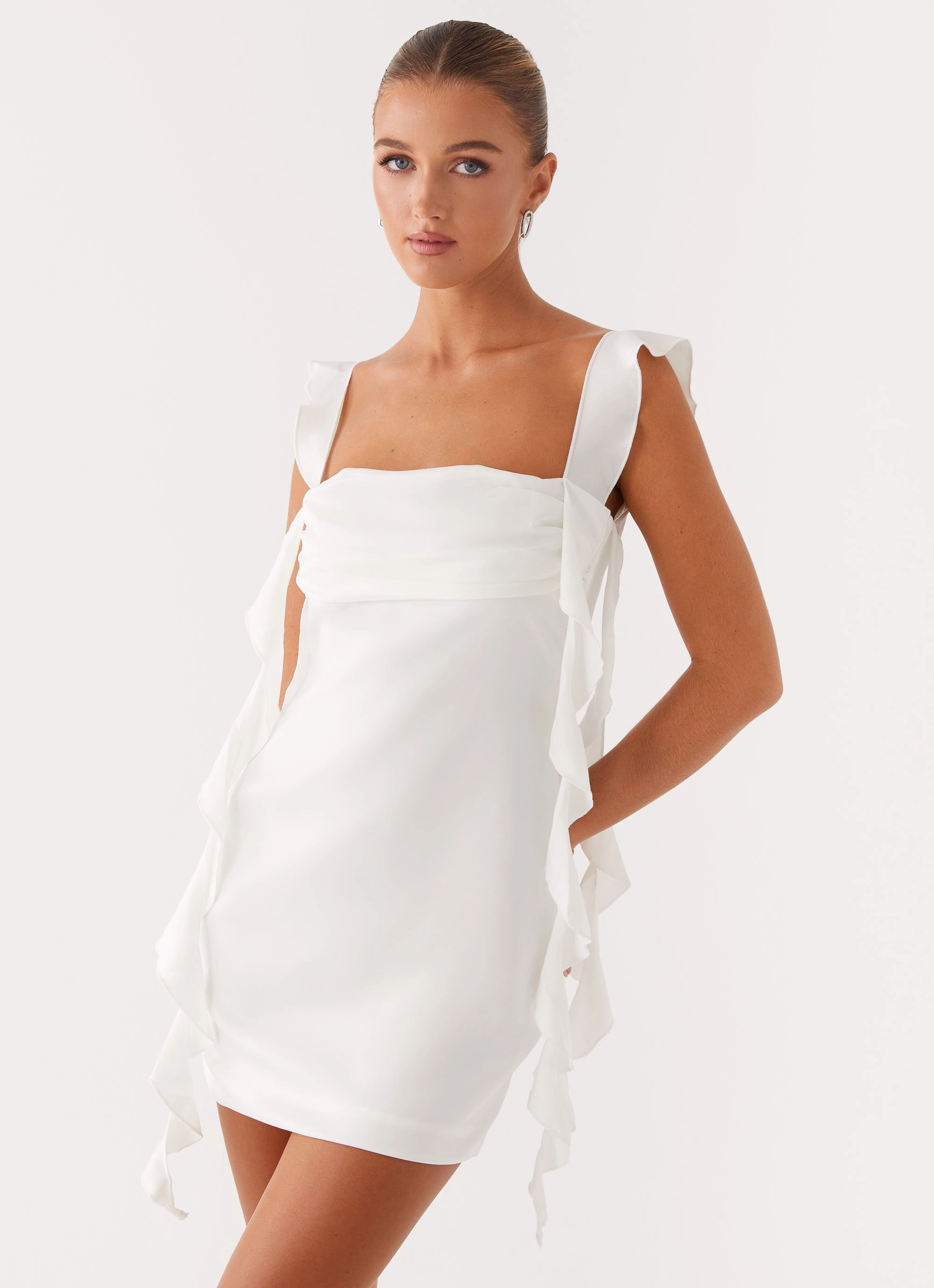Beckham Mini Dress - White High Rise