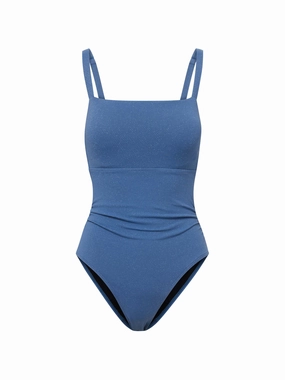 Swim Apparel Jori One Piece In Steel Blue Metallic Pique