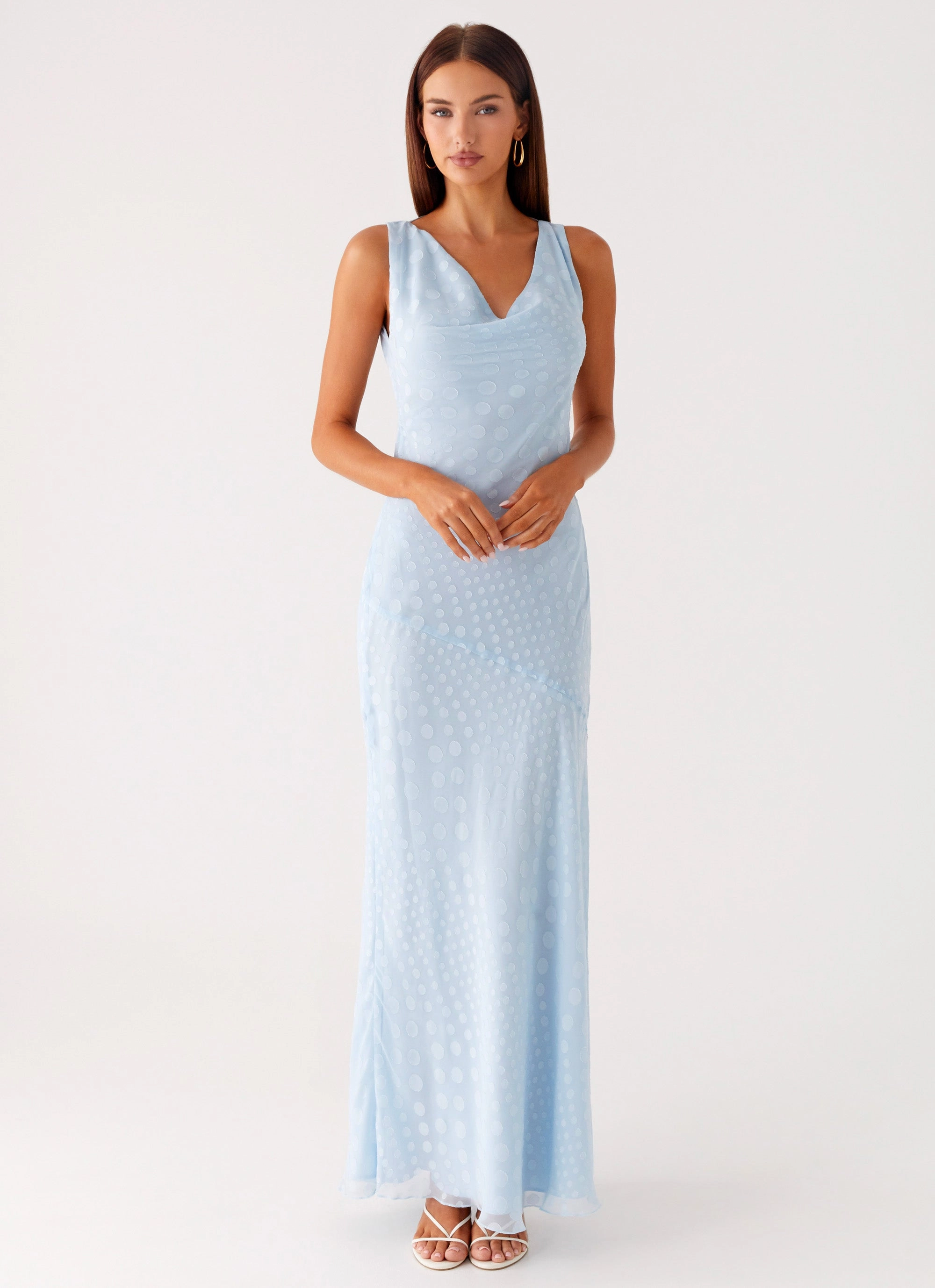 Smooth Texture Chic Energy Sundance Chiffon Maxi Dress - Blue