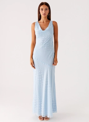 Sundance Chiffon Maxi Dress - Blue Charming Style Work Pairing