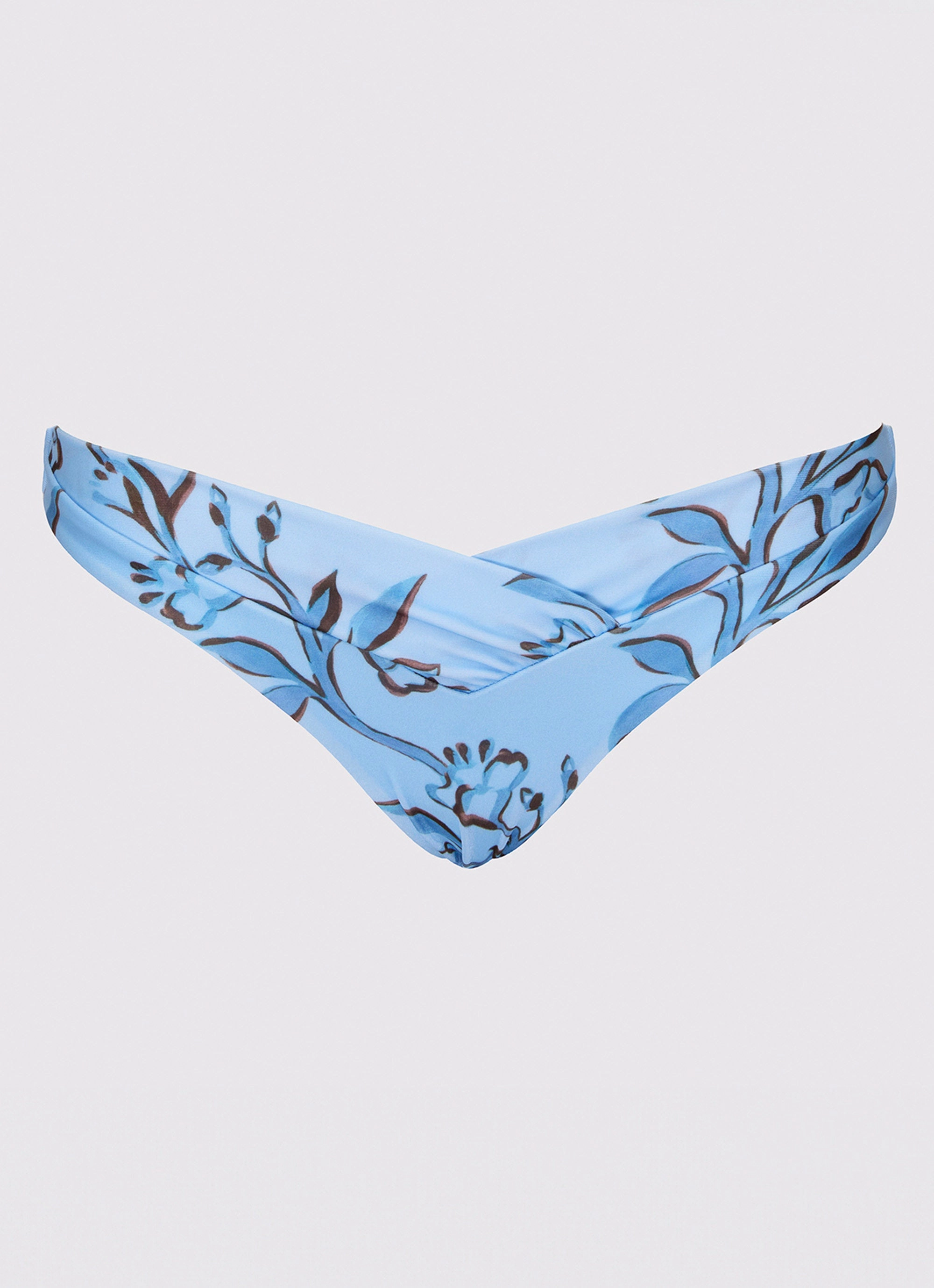 Delta Bikini Bottoms - Blue Floral Print Non Chlorine Damage Saltwater Proof Stitch Reinforcement