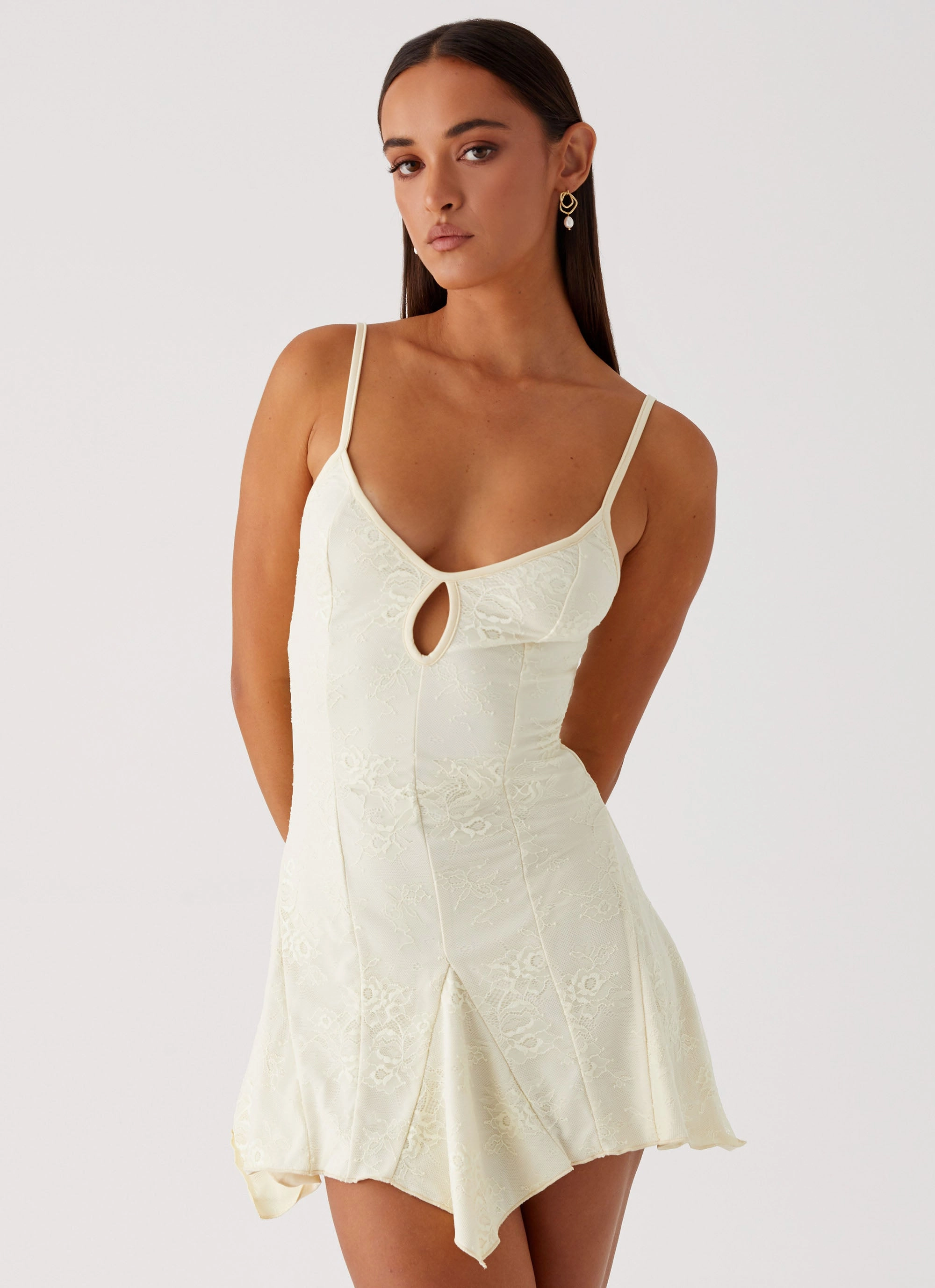 High Elasticity Material Surry Mini Dress - Yellow