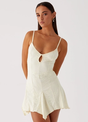 High Elasticity Material Surry Mini Dress - Yellow