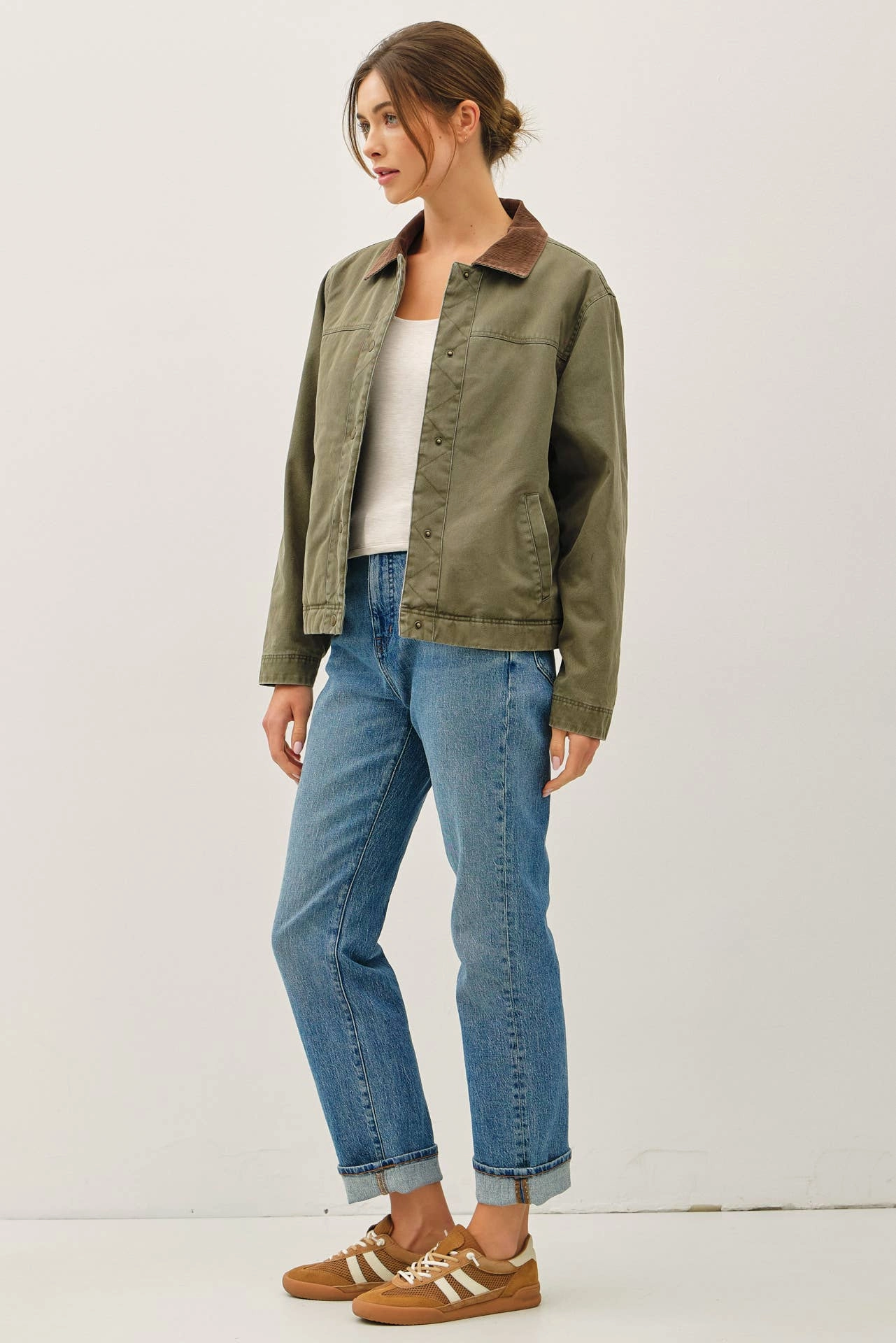 Classic Barn Jacket- Olive Green Layer Piece Glove Compatible Cuffs