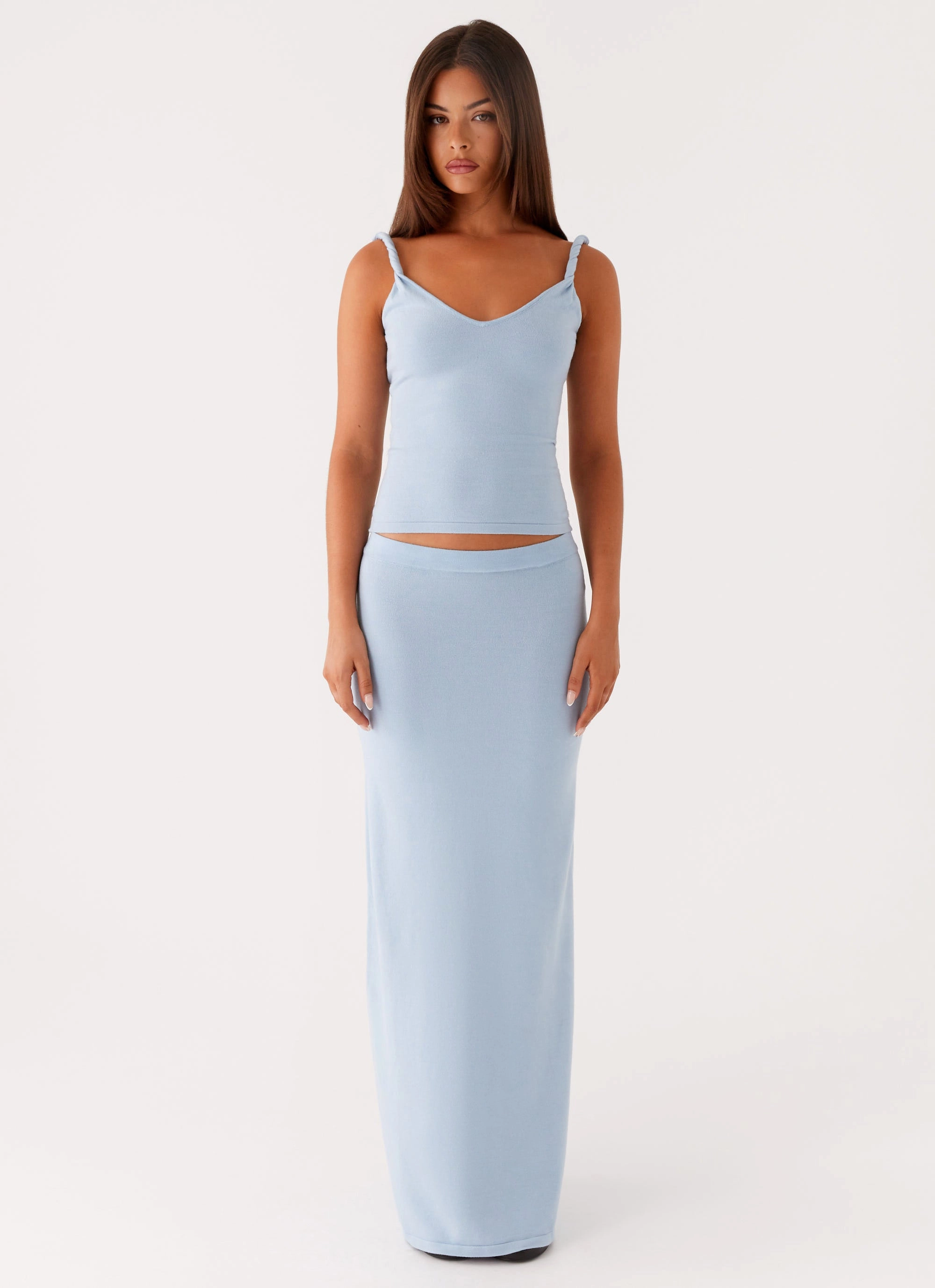 Modern Cut Anastasia Knit Maxi Skirt - Blue