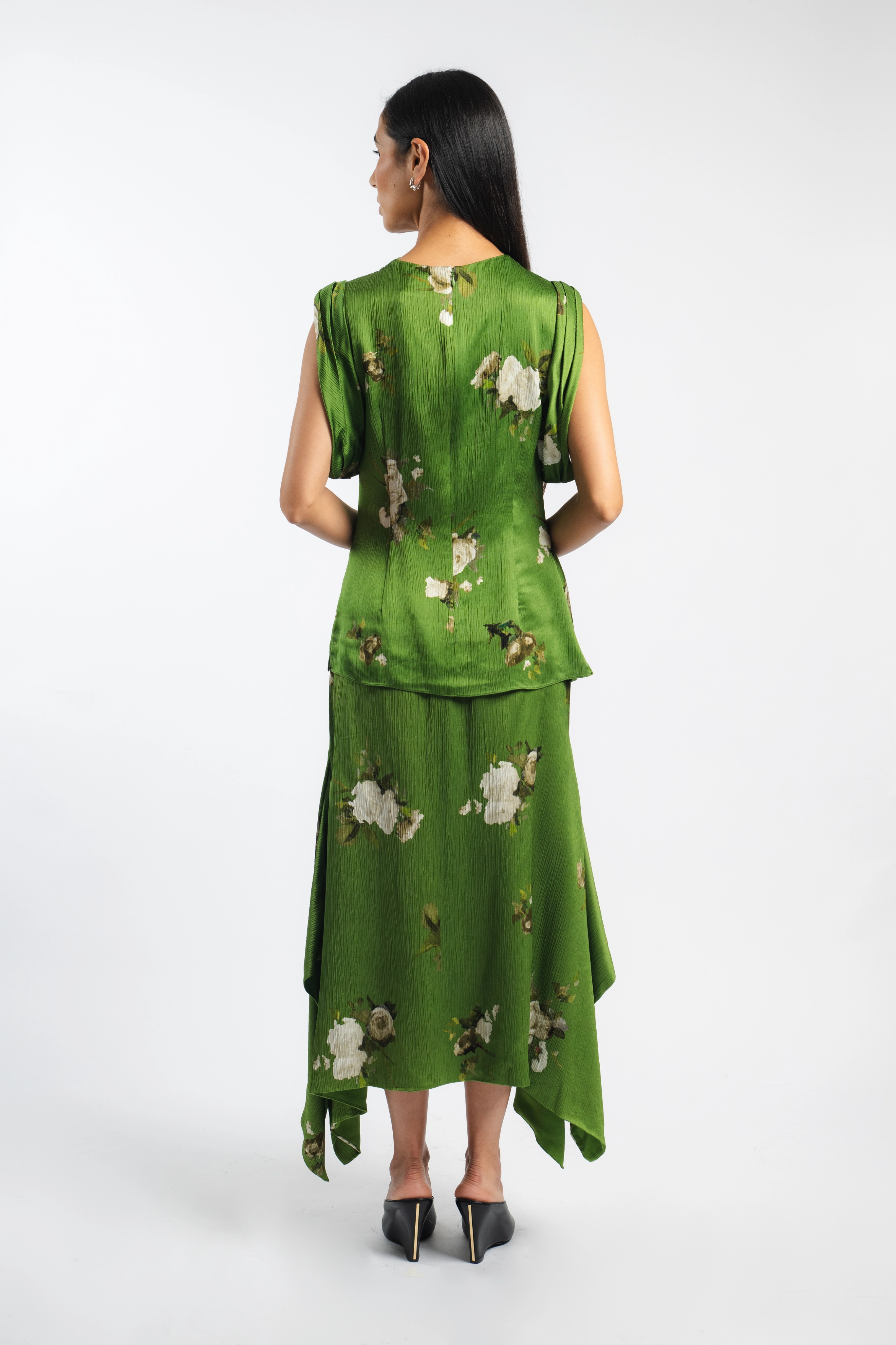 Luxury Trim Modern Luxe Floral Midi Skirt