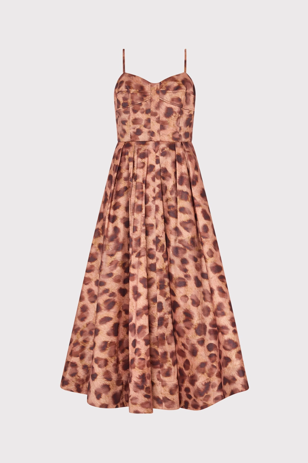 Oversized-Fit Queen Leopard Print Taffeta Bustier Dress