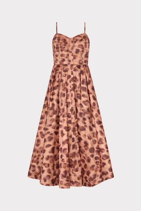 Queen Leopard Print Taffeta Bustier Dress Texture Style hypoallergenic
