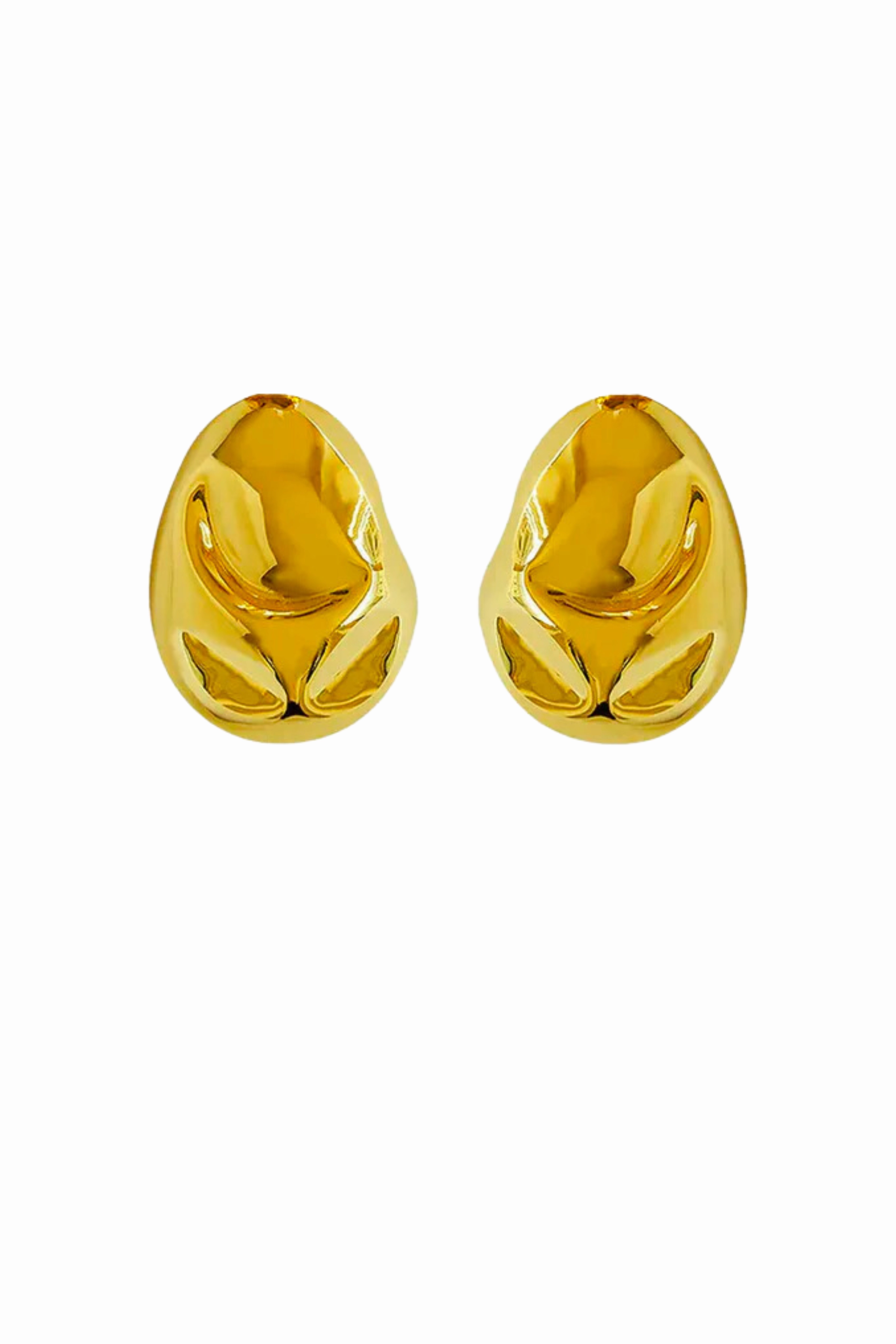 Sporty Sweatshirt Flatlock stitching Cubagua Gold Earrings