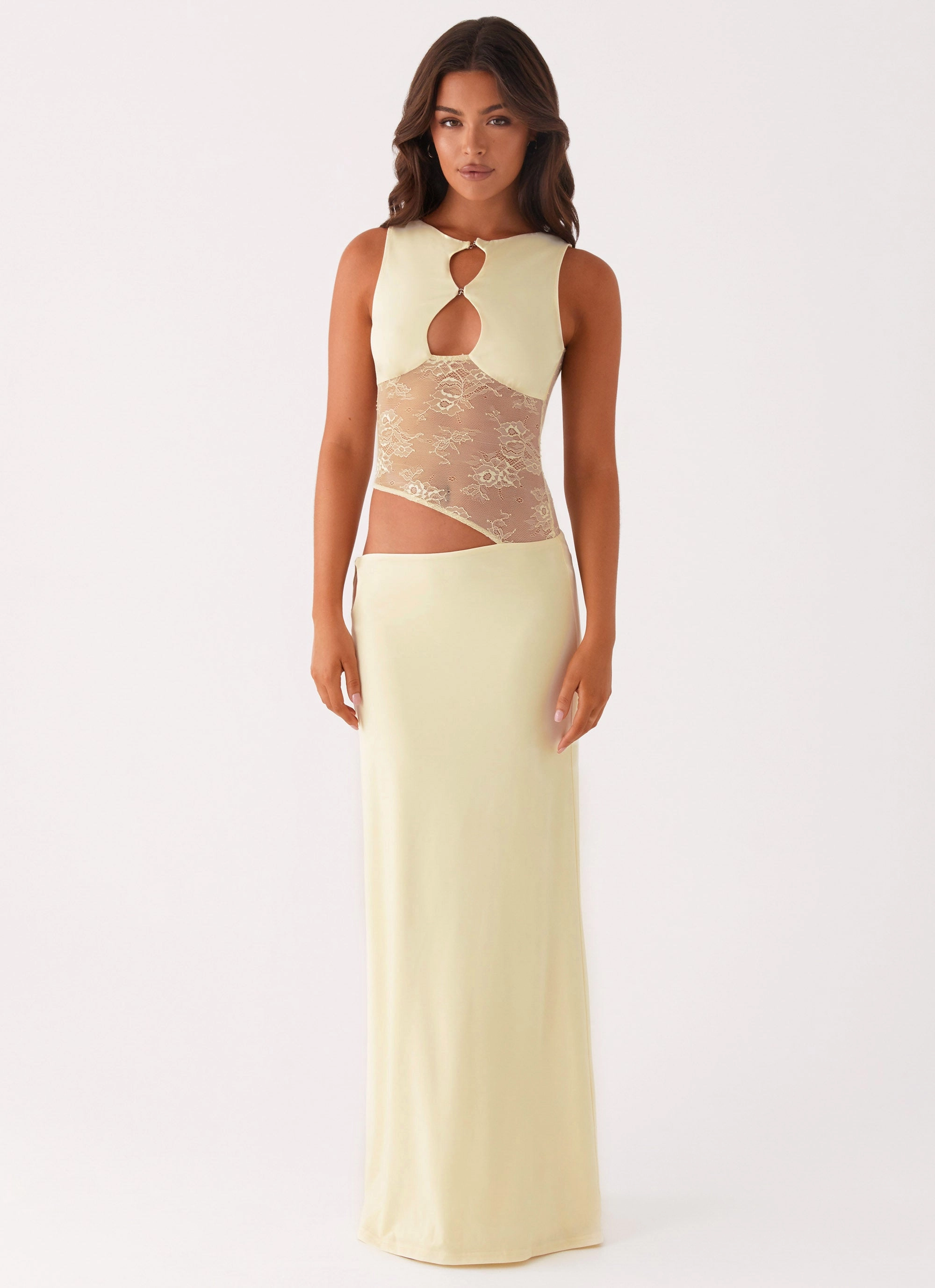 Prophecy Maxi Dress - Yellow Soft touch evening dress Breathable-Lining