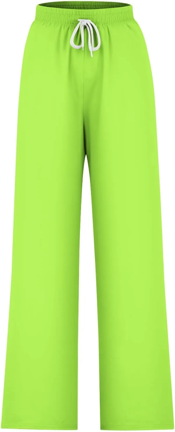 Sweat Pants for Womens Drawstring Wide Leg Pants Straight Leg Baggy Lounge Sweatpants Lounge Trousers with Pockets