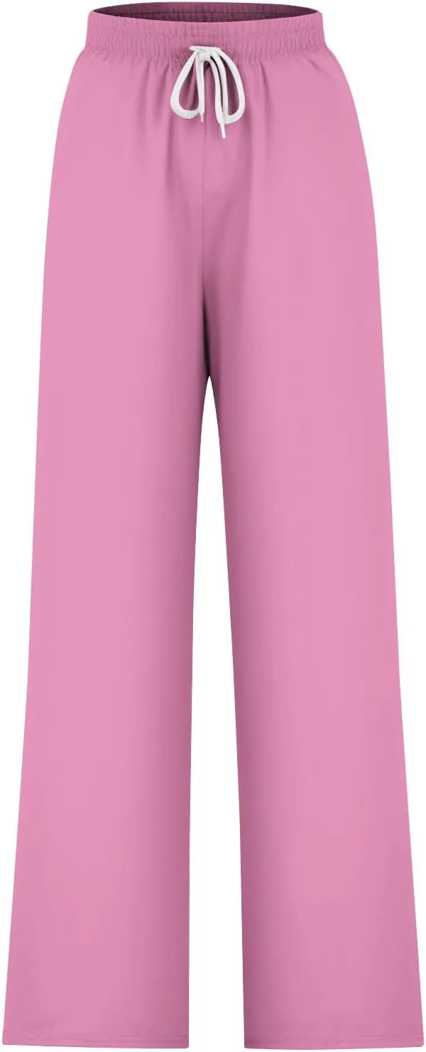 Sweat Pants for Womens Drawstring Wide Leg Pants Straight Leg Baggy Lounge Sweatpants Lounge Trousers with Pockets