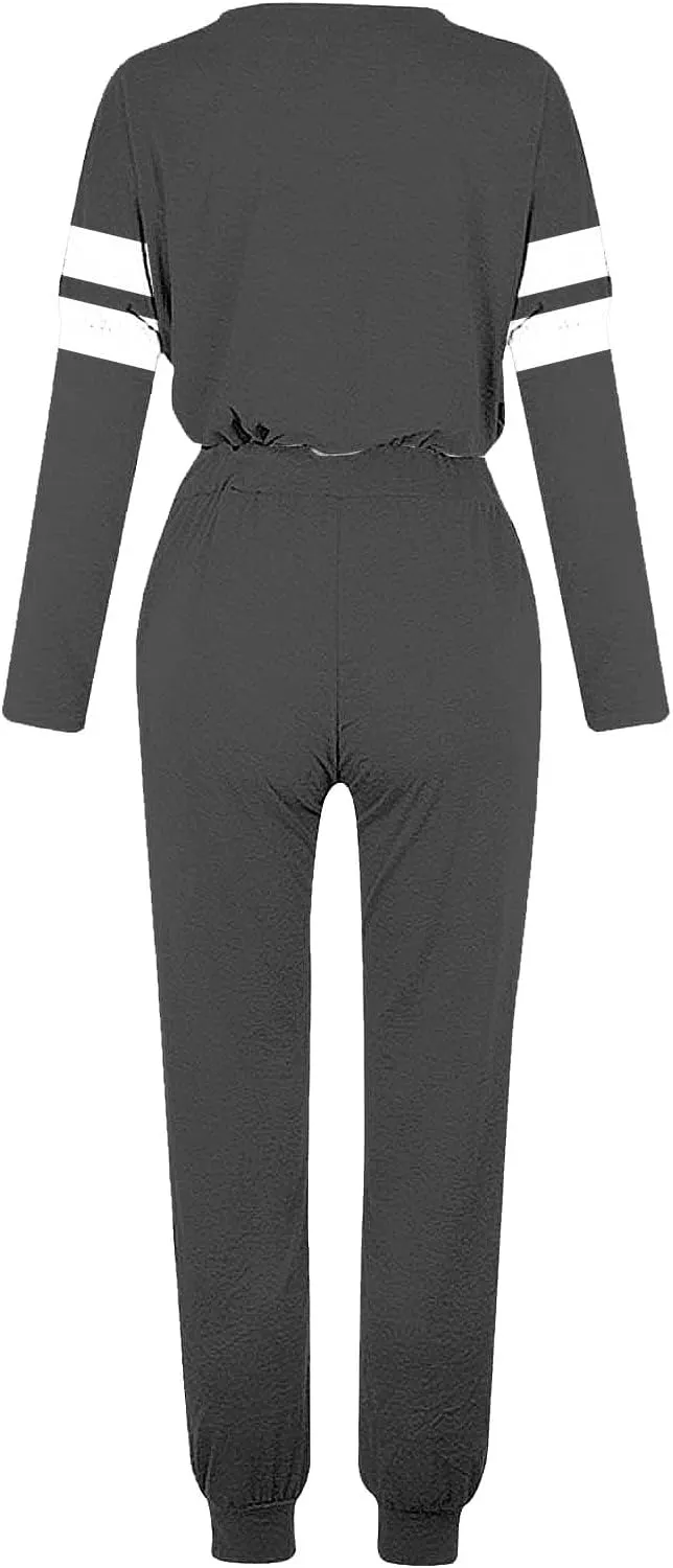 Sweat Suits Womens 2 Piece Outfits Comfy Lounge Sets Casual Plus Size Sweatsuits Crewneck Tops and Pants Set