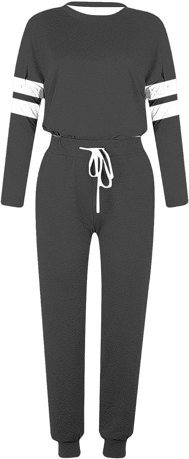 Sweat Suits Womens 2 Piece Outfits Comfy Lounge Sets Casual Plus Size Sweatsuits Crewneck Tops and Pants Set