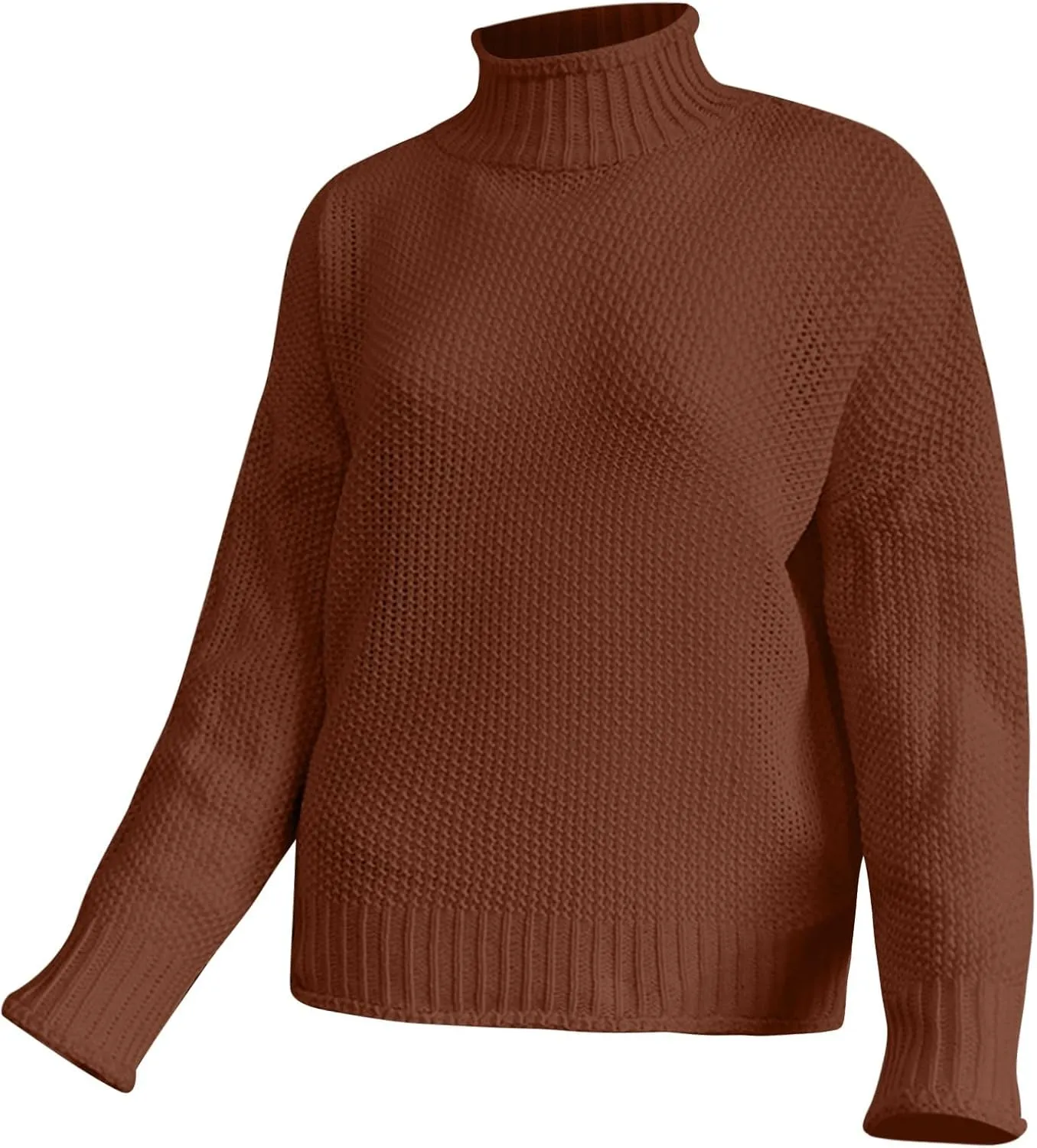 Sweaters for Women 2024 Trendy Plus Size Cable Knit Turtleneck Sweater Casual Fall Winter Long Sleeve Pullover Tops