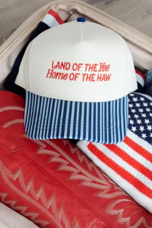 Pre-Order Land Of The Yee Home Of The Haw Embroidery Hat Anti Slip Shoulder Padding Soft Wool