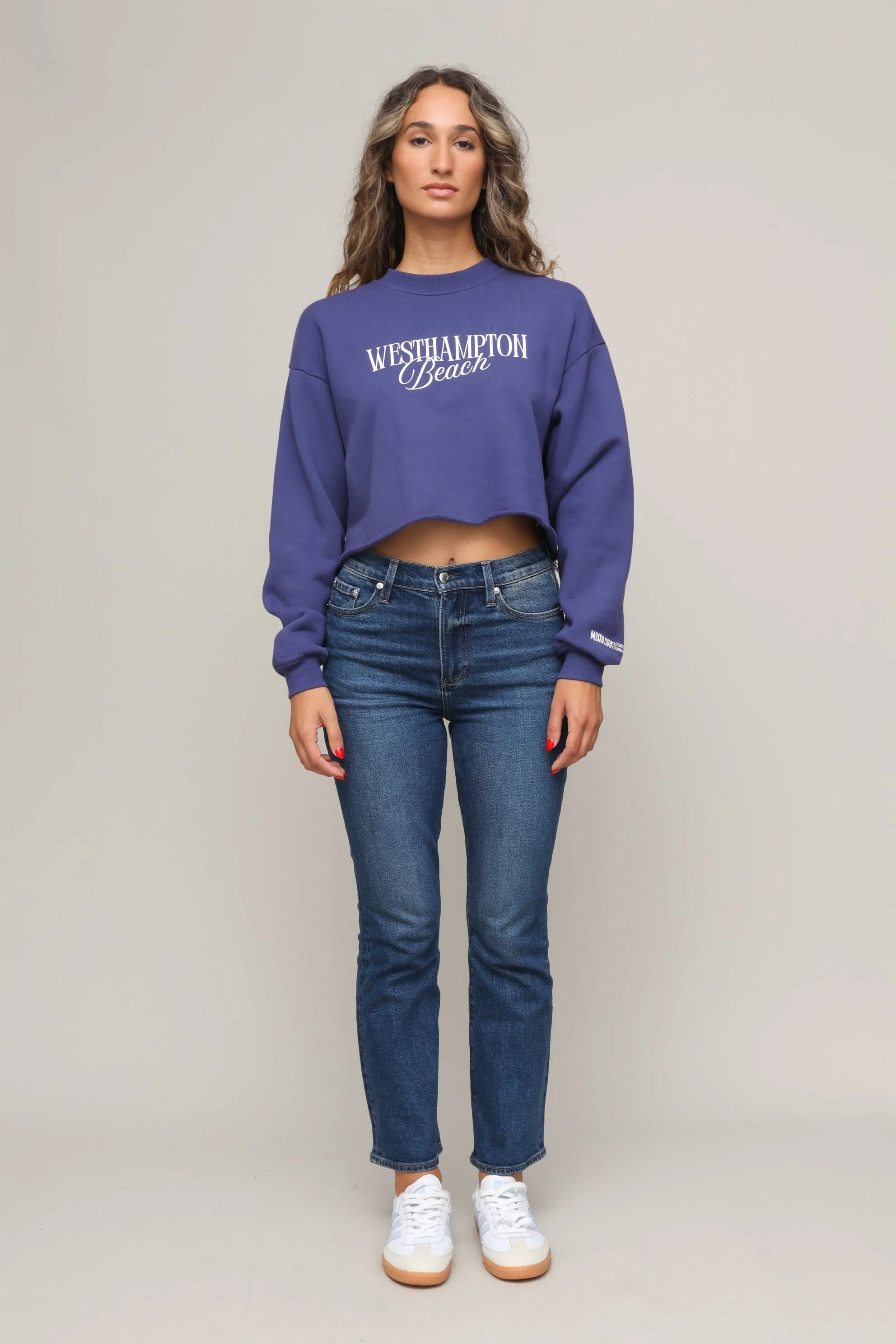 BreathableMaterial Westhampton Beach Cropped Crew Sweatshirt