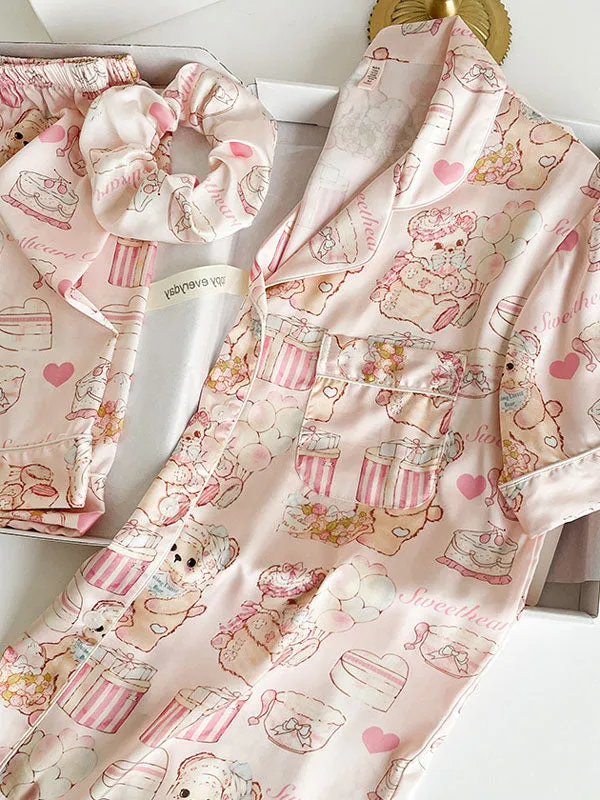 Sweet Bear & Cake Short Sleeve Pajama Set
