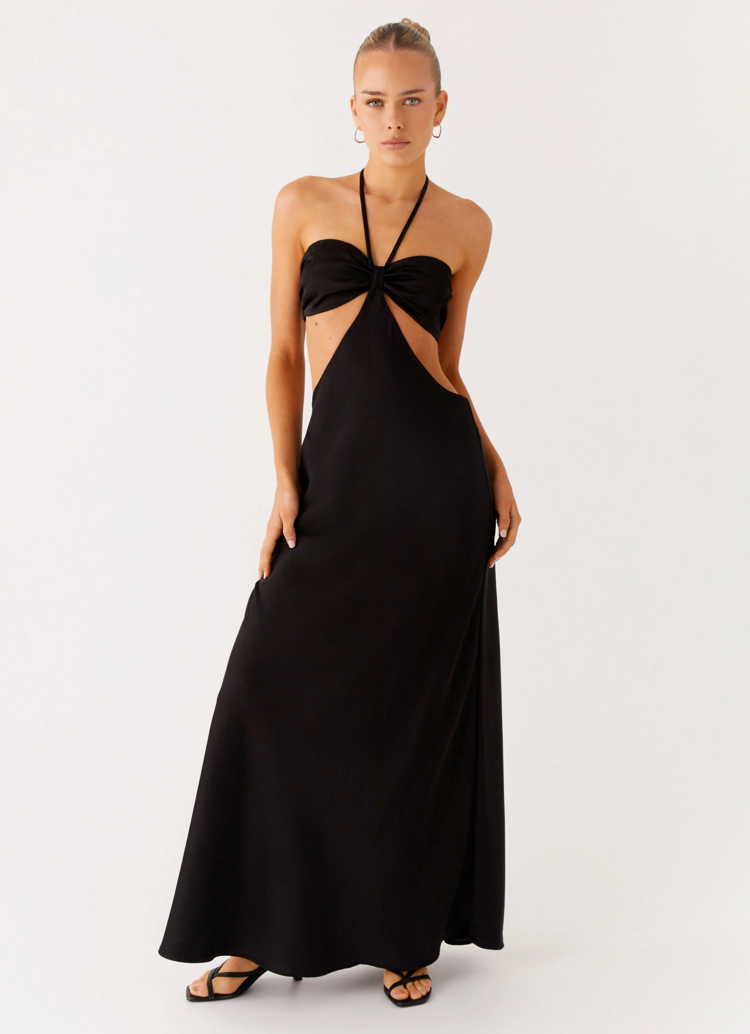Sweetheart Cut Out Maxi Dress - Black plus-size All Wear