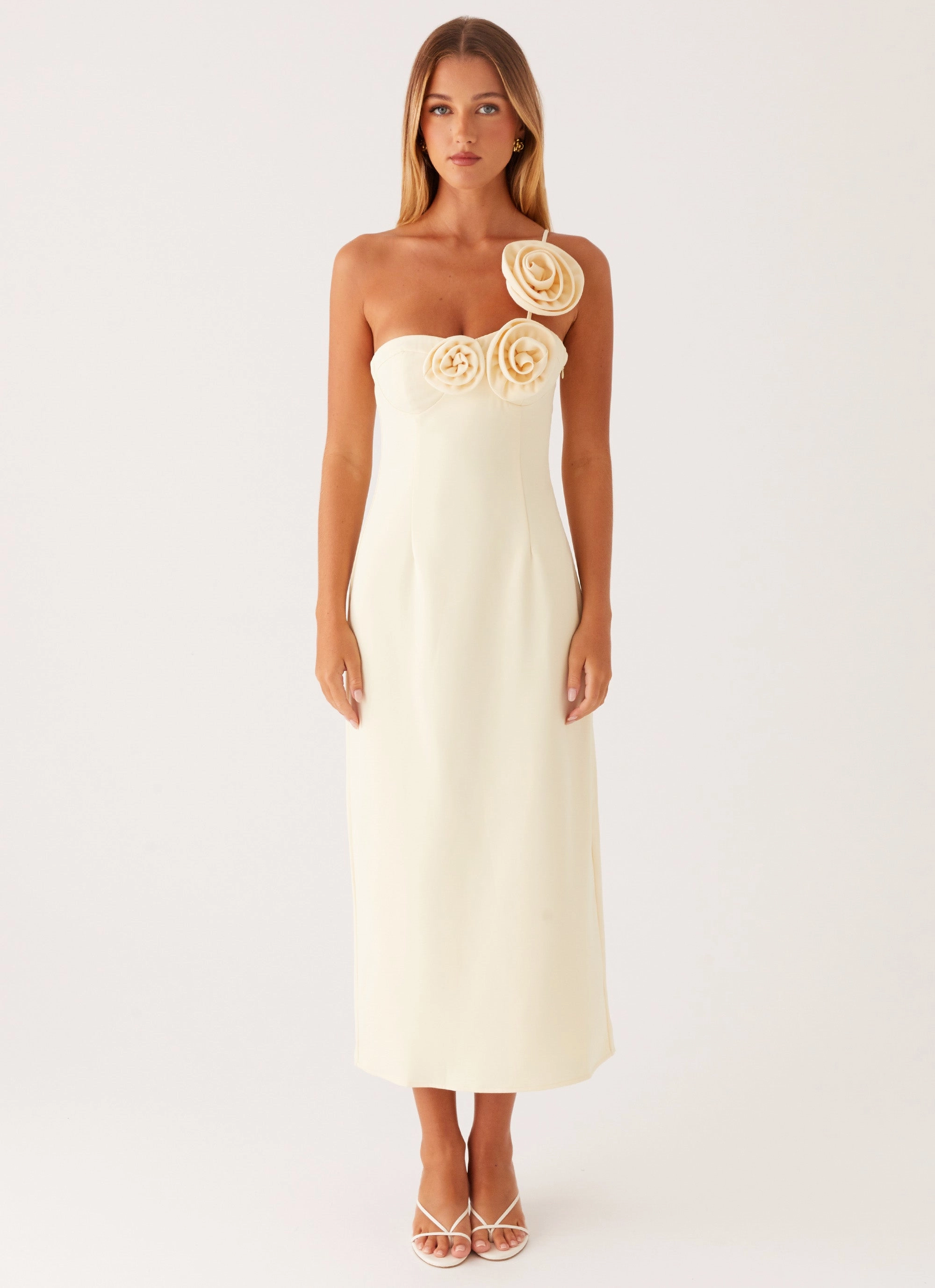 Casual Edge Elegant Finish Sweetpea Midi Dress - Yellow