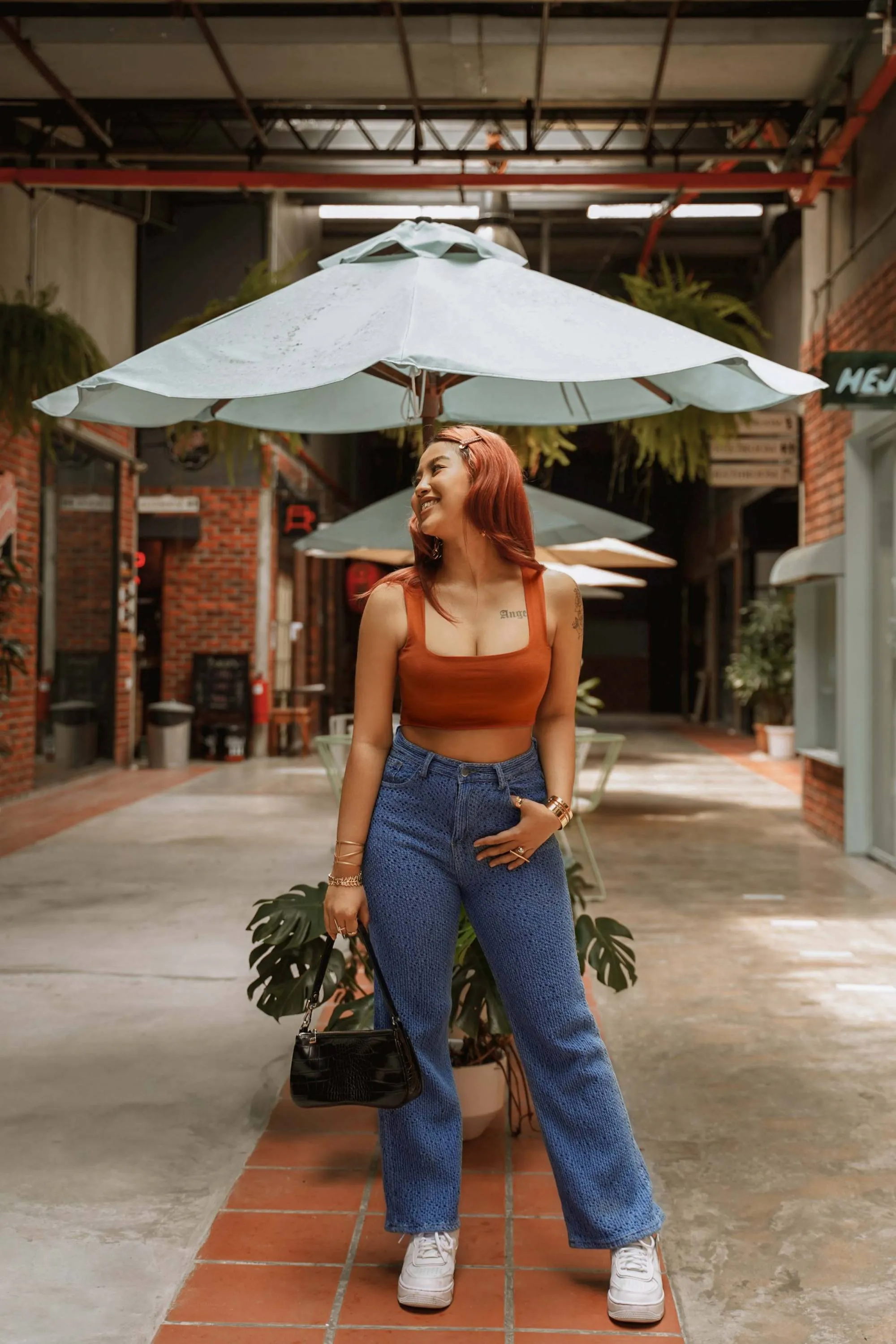 Swich Crop Top in Brick