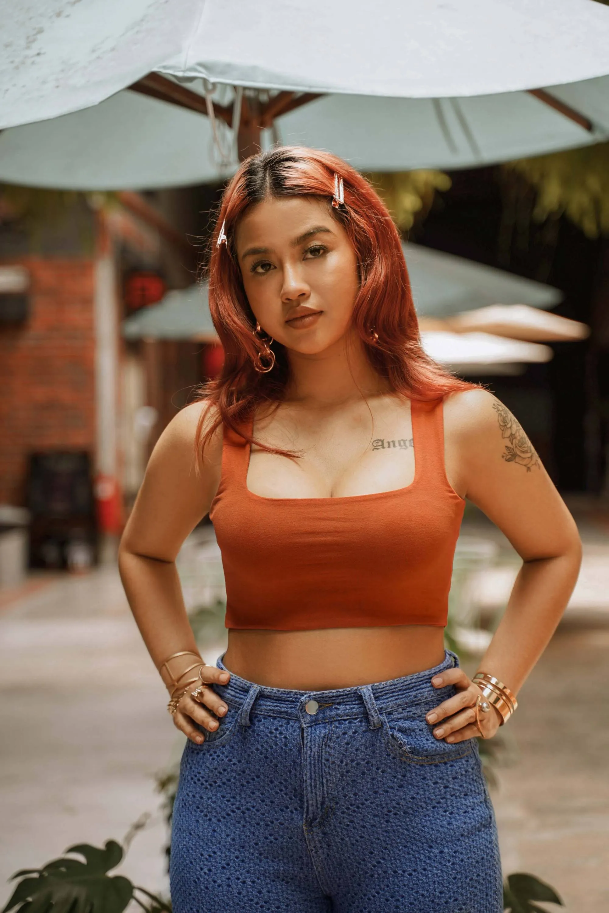 Swich Crop Top in Brick