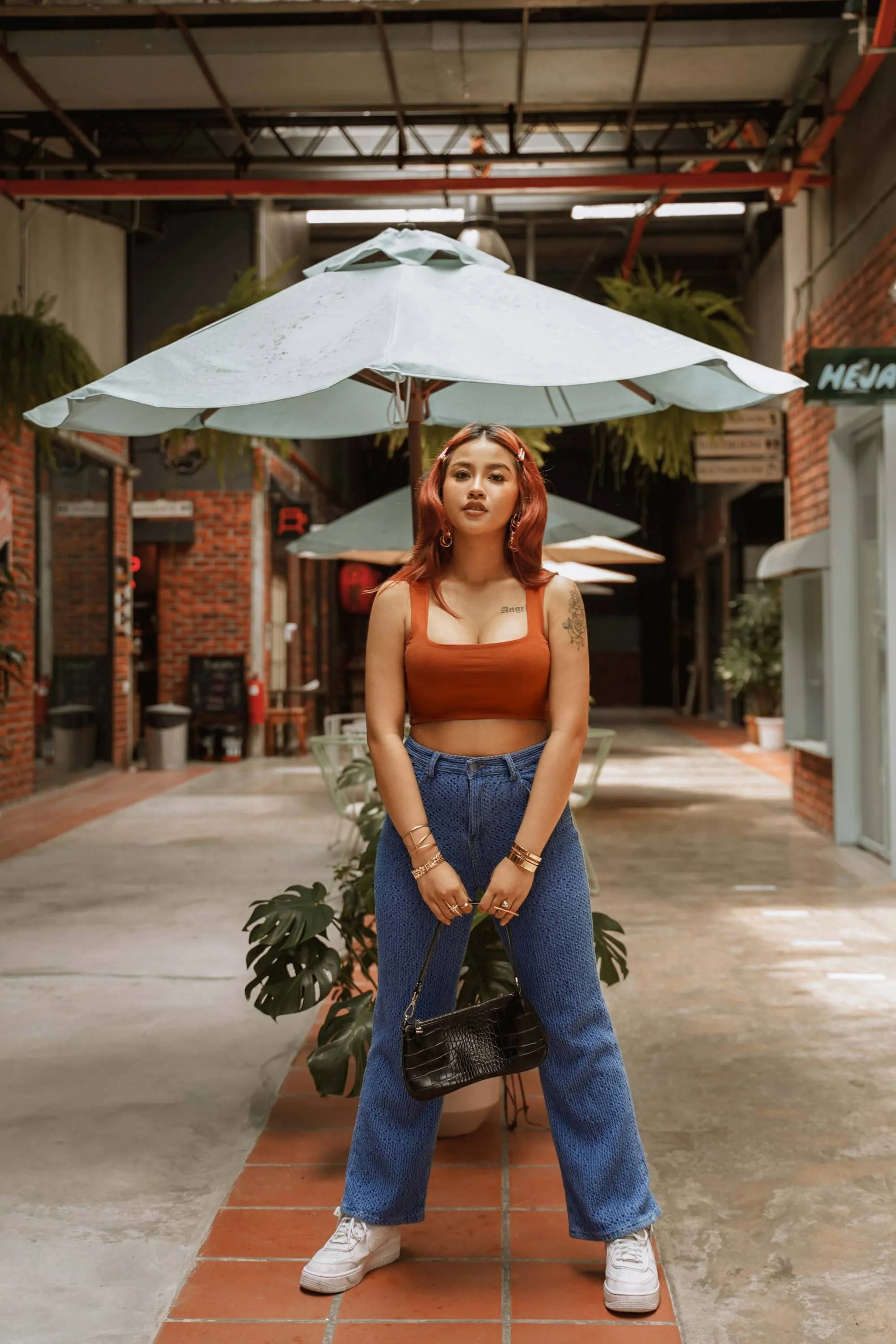 Swich Crop Top in Brick