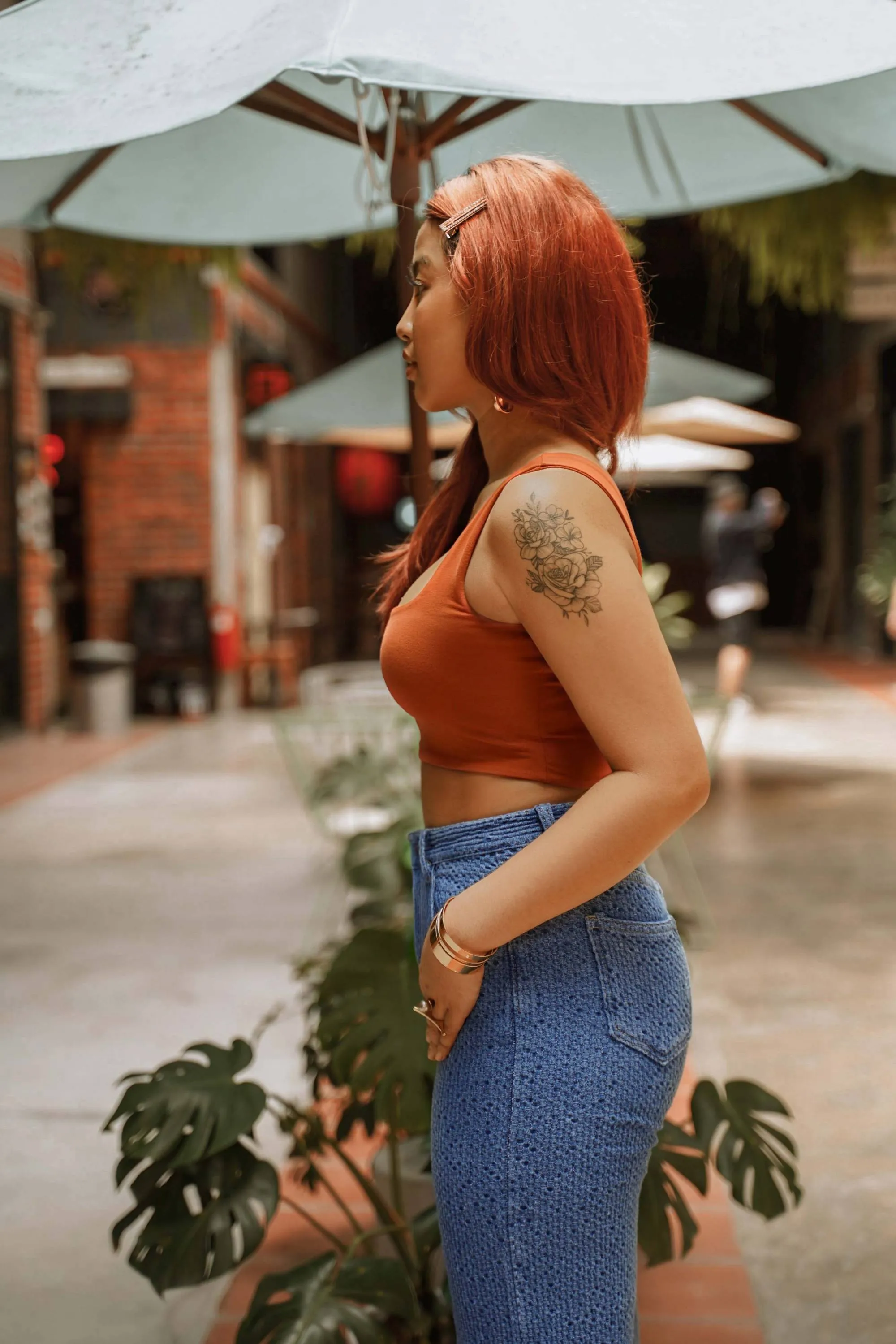 Swich Crop Top in Brick