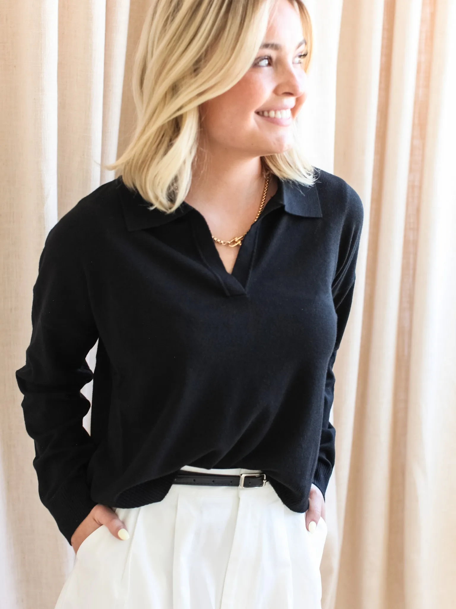 Cool Fabric FullCut Shoulder Sydney Polo - Black