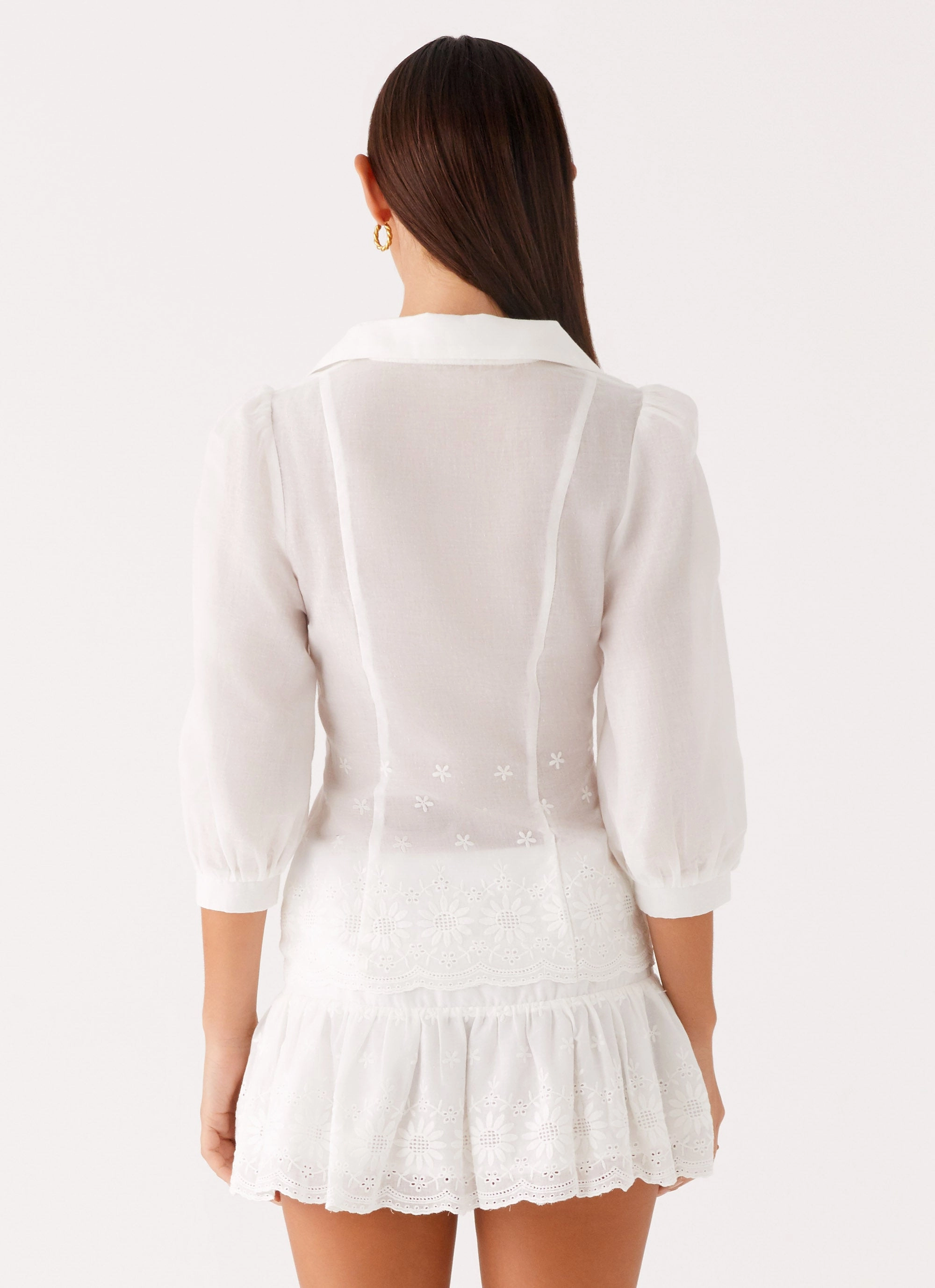 Sync Love Broderie Mini Skirt - White Young adult