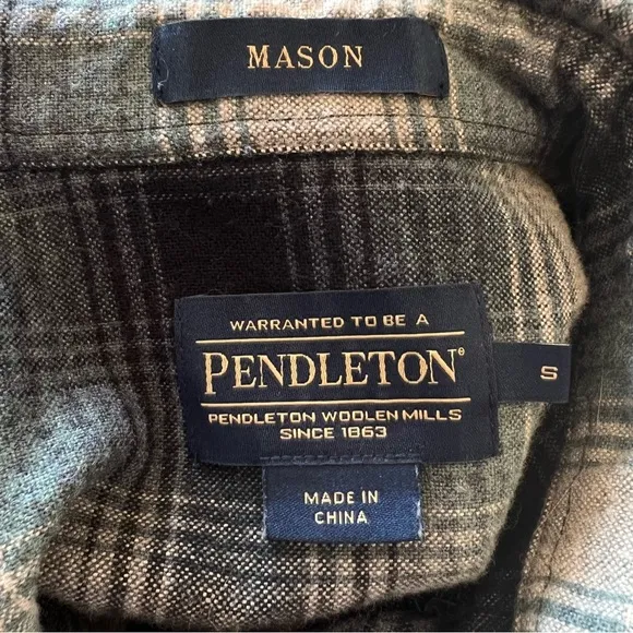 SzS Pendleton Men's Long Sleeve Mason Flannel Button Down Shirt