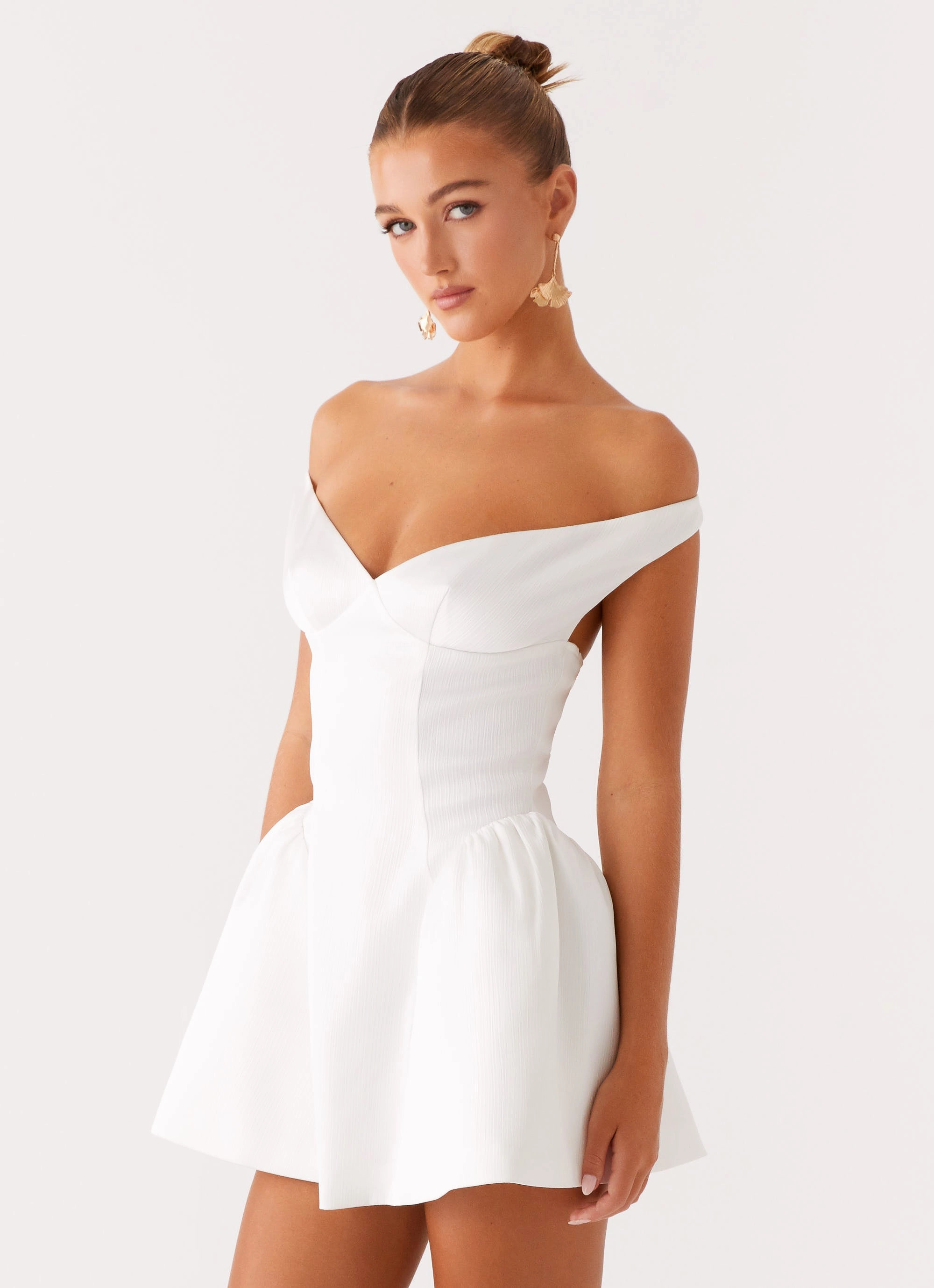 Geometric Print Local Artisan Cavella Mini Dress - White