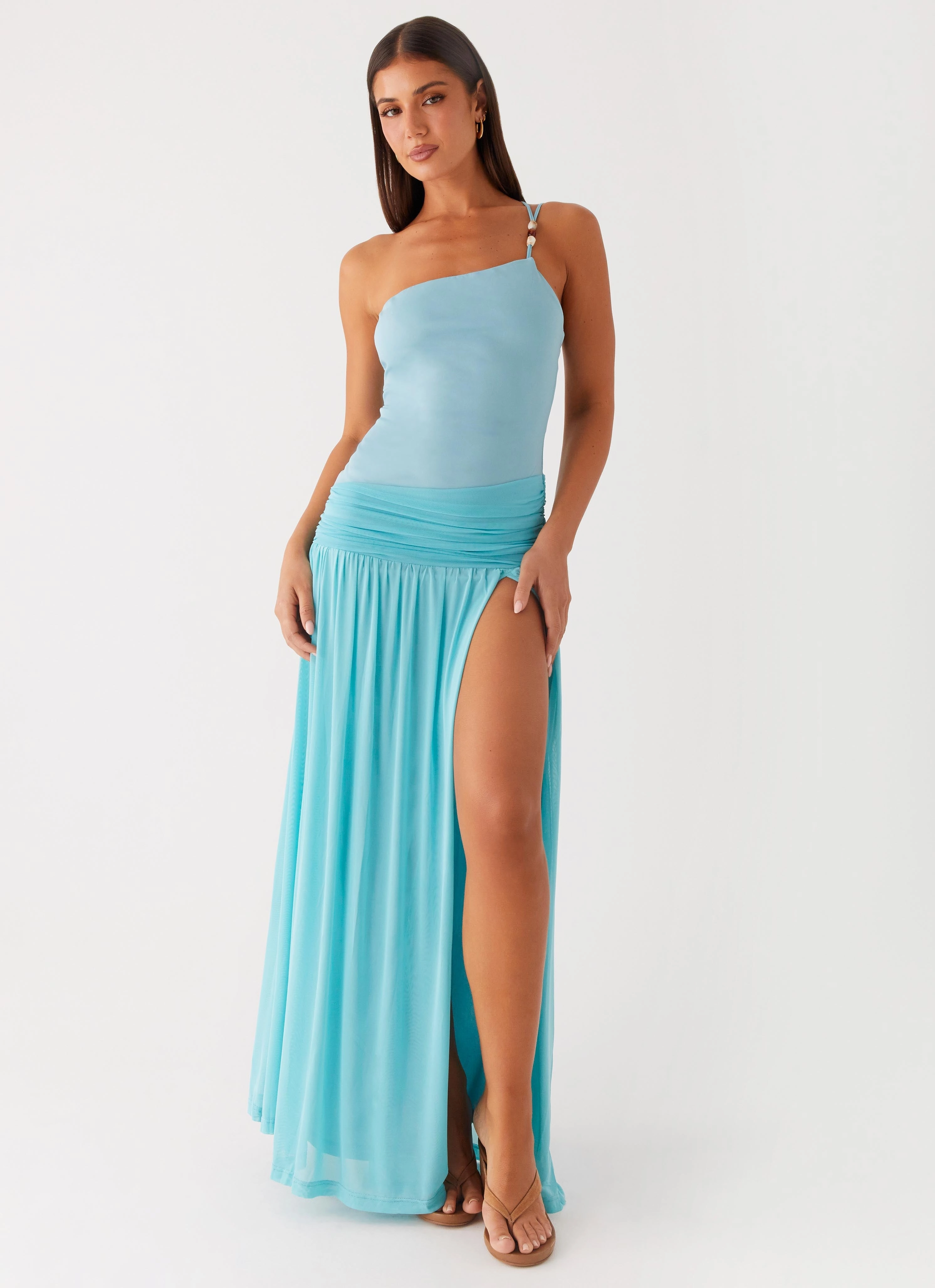 Aurelia Maxi Dress - Aqua Winter Layering