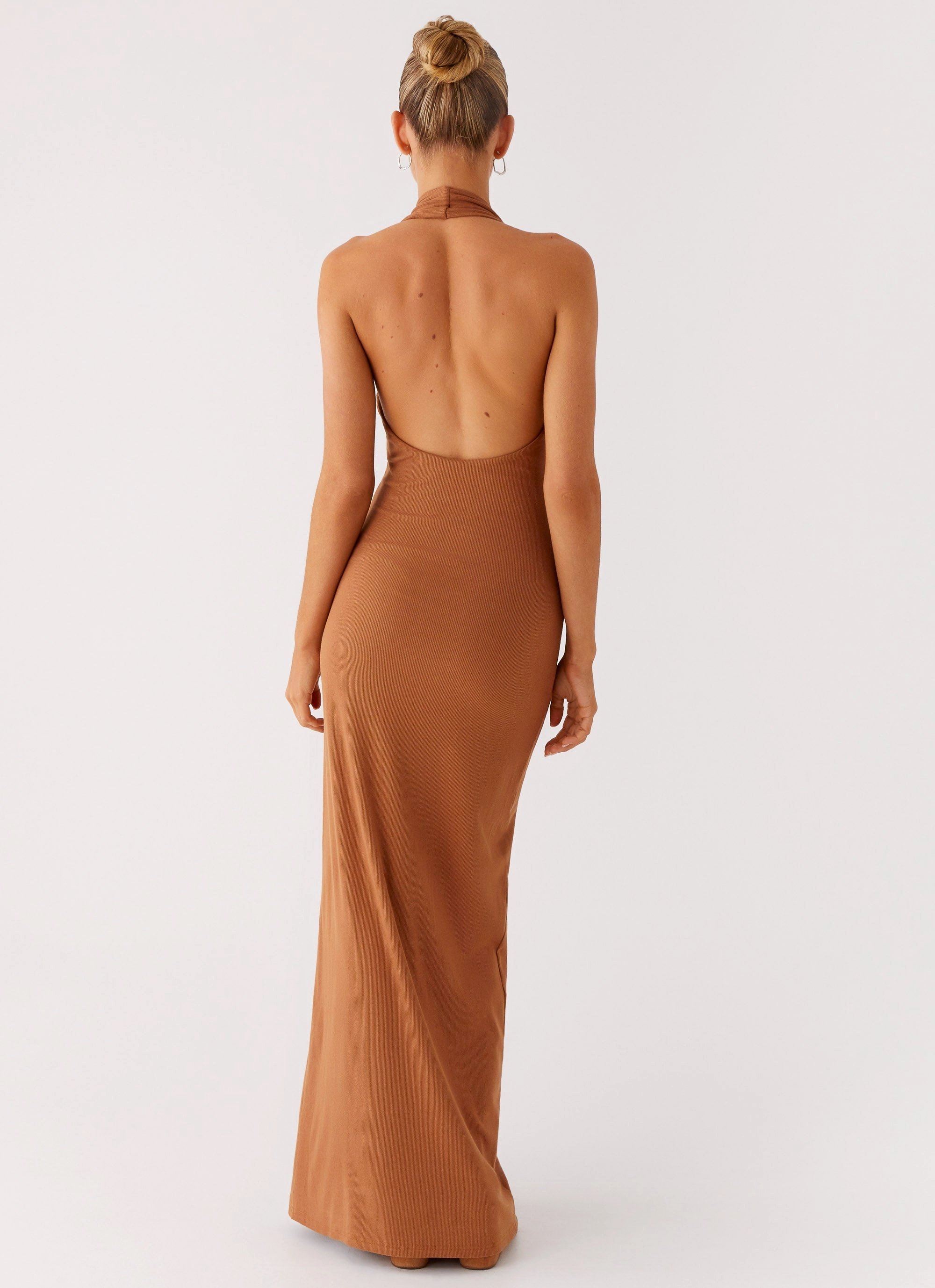 Bust-Enhancing Style Blend Plunge For You Maxi Dress - Tan