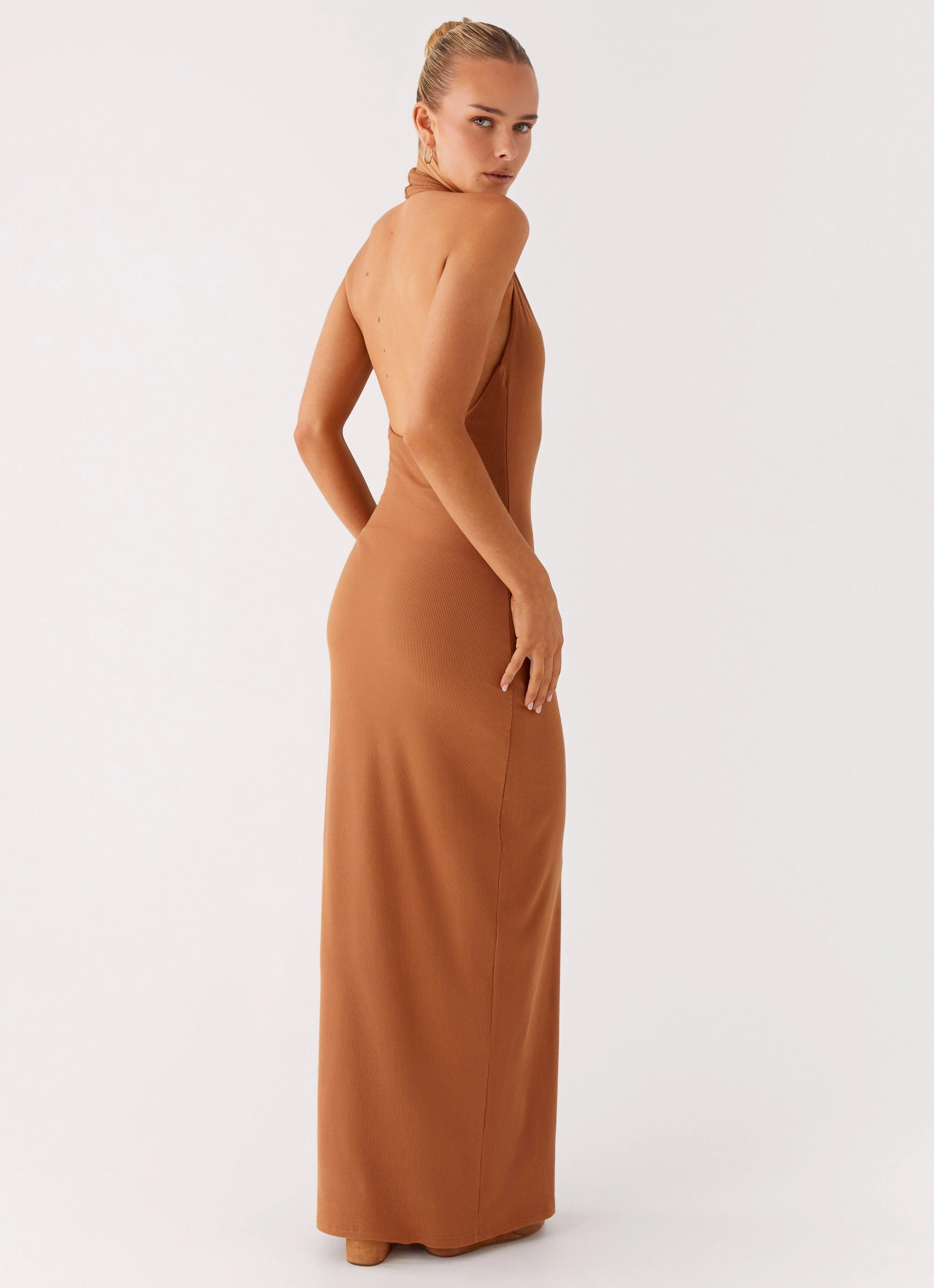 Plunge For You Maxi Dress - Tan Charming Style