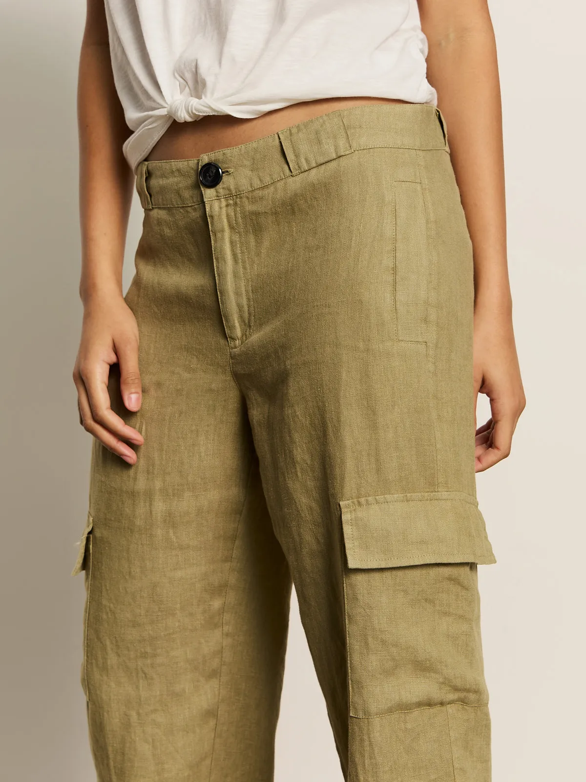 Take Over Linen Jogger Standard Rise Pant Bamboo Supportive Fit Utility Pockets