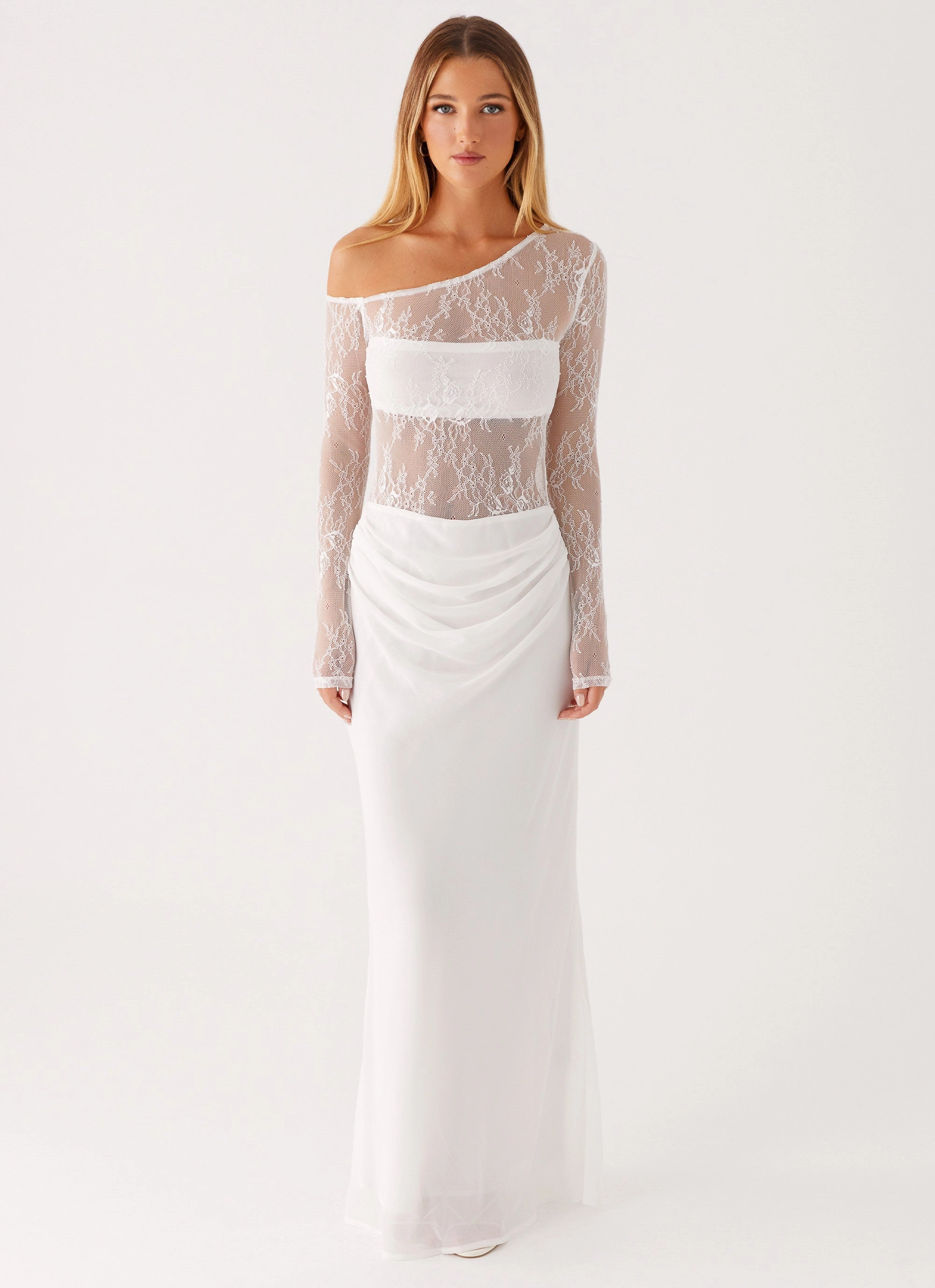 Chill Wear Contrast-Piping Take Your Time Maxi Dress - White