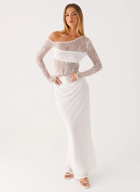 Comfortable fit Bare Arm Take Your Time Maxi Dress - White