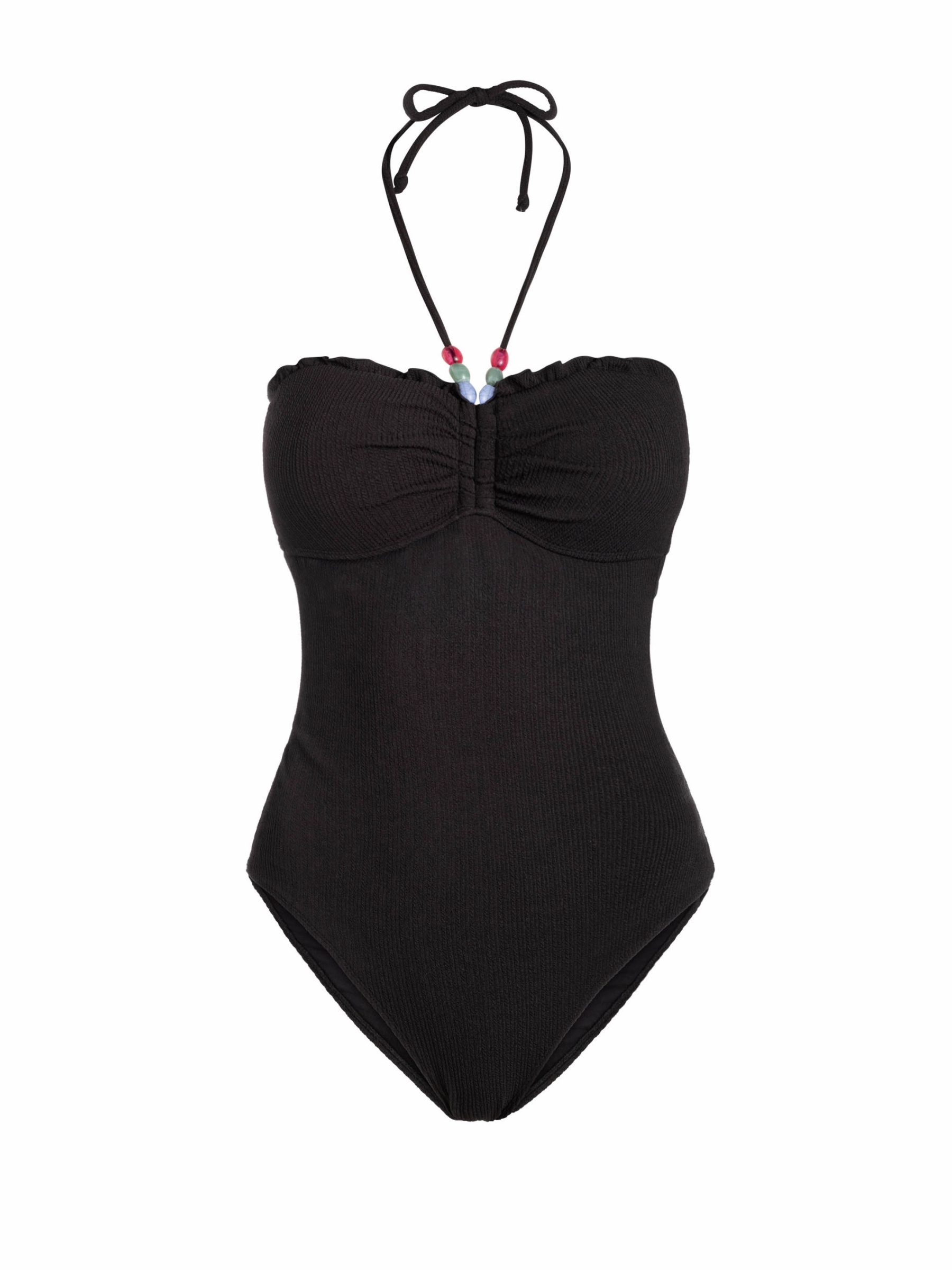 Talia One Piece In Black Texture Smooth Edge Finish