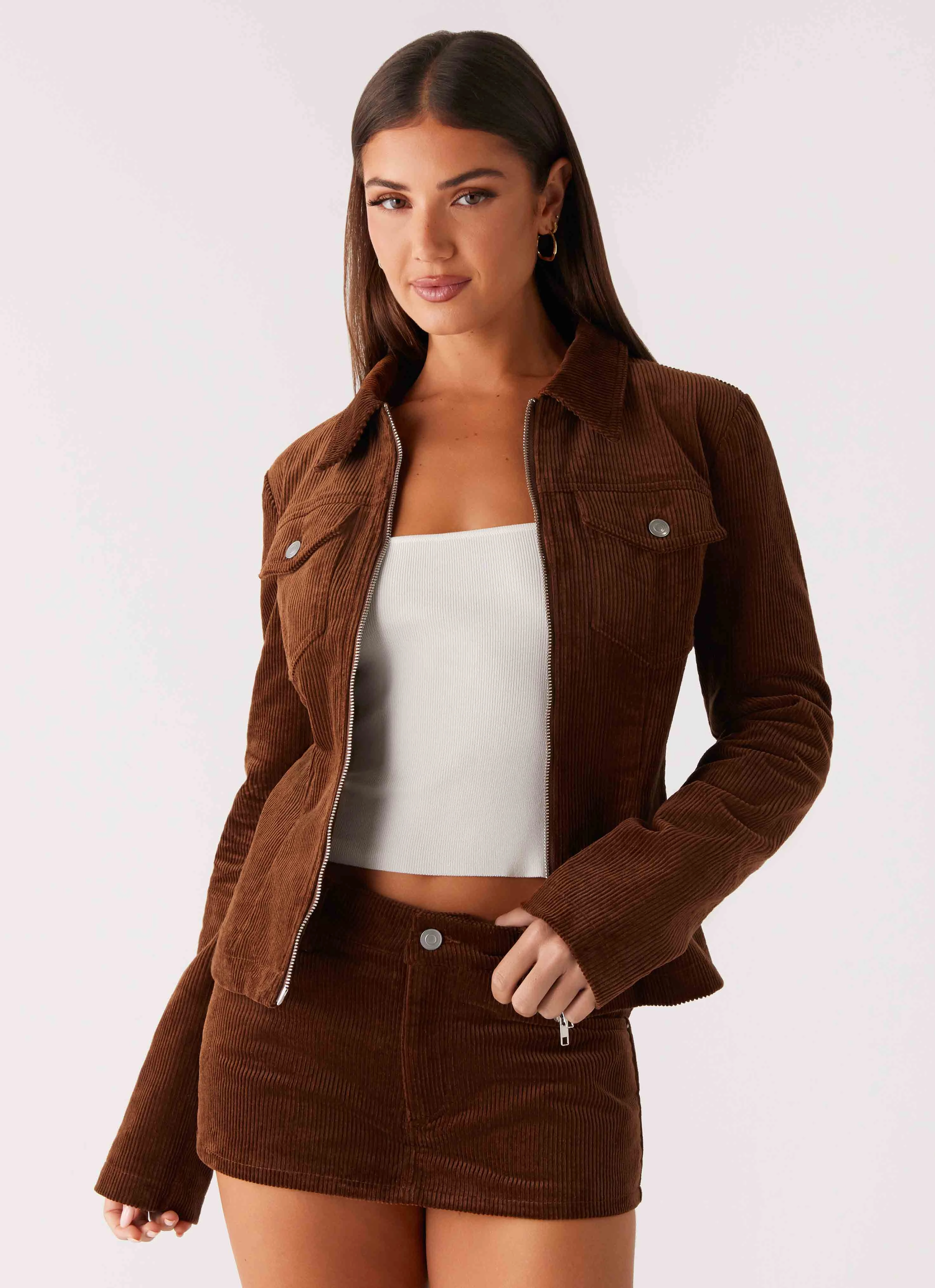 Taliyah Cord Jacket - Walnut Fast Zip nurses