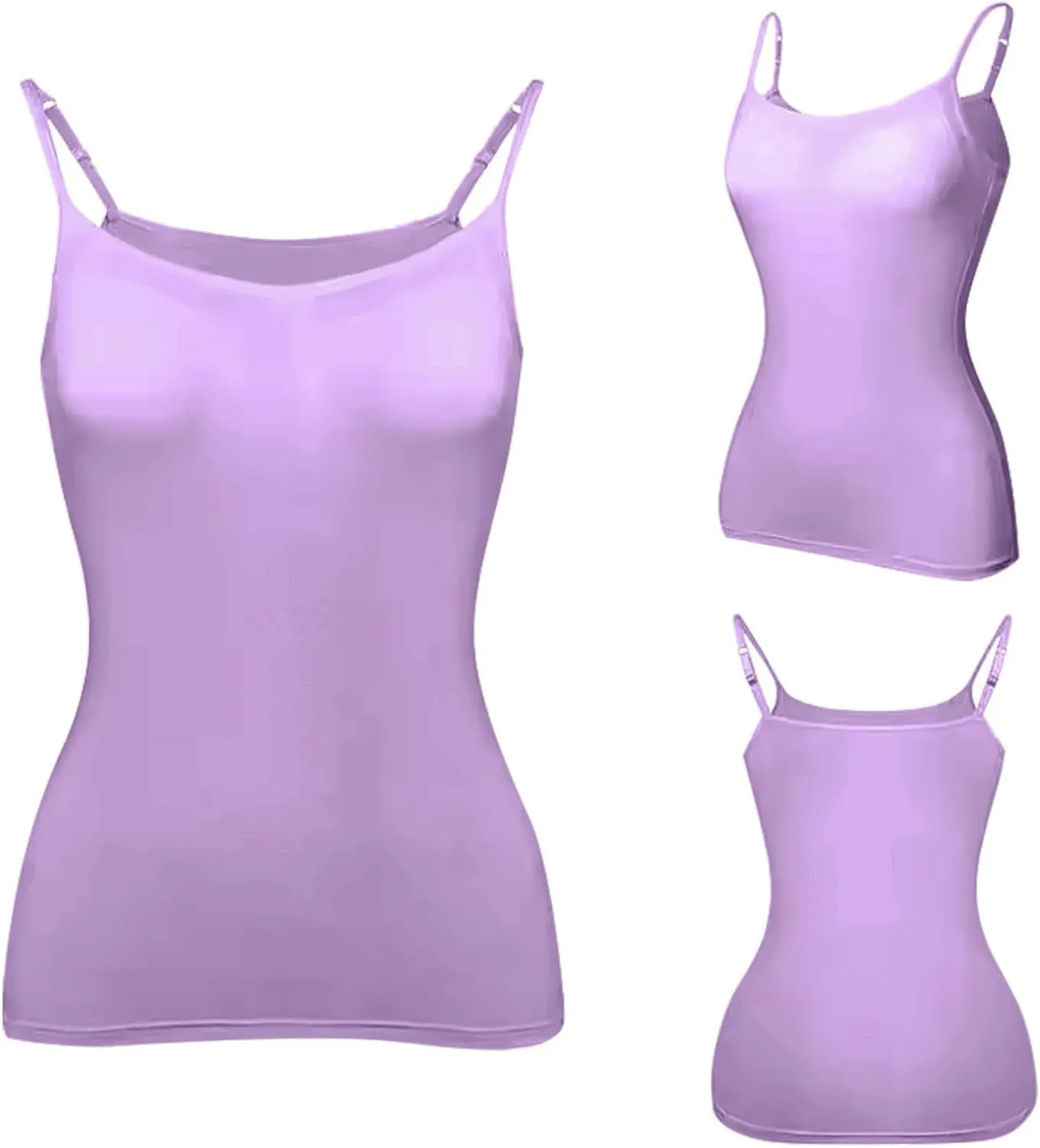 Tank Top for Women Built in Bra Adjustable Spaghetti Strap Workout Tops Gym Shirts Sleeveless Basic Under Clothes