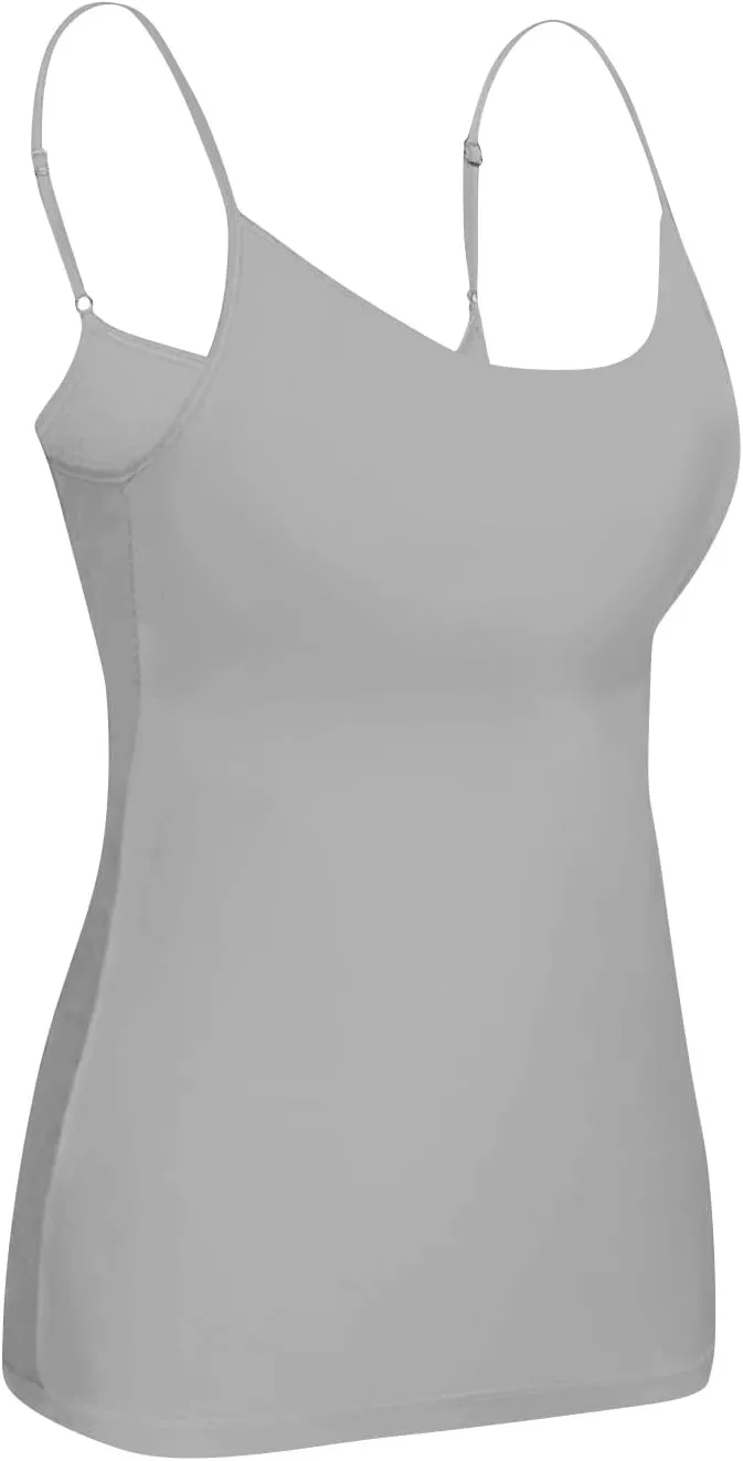 Tank Top for Women Built in Bra Adjustable Spaghetti Strap Workout Tops Gym Shirts Sleeveless Basic Under Clothes