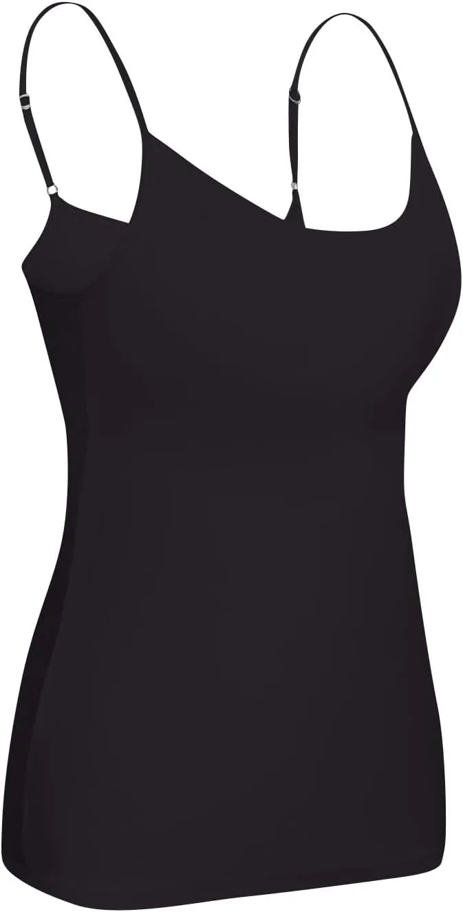 Tank Top for Women Built in Bra Adjustable Spaghetti Strap Workout Tops Gym Shirts Sleeveless Basic Under Clothes