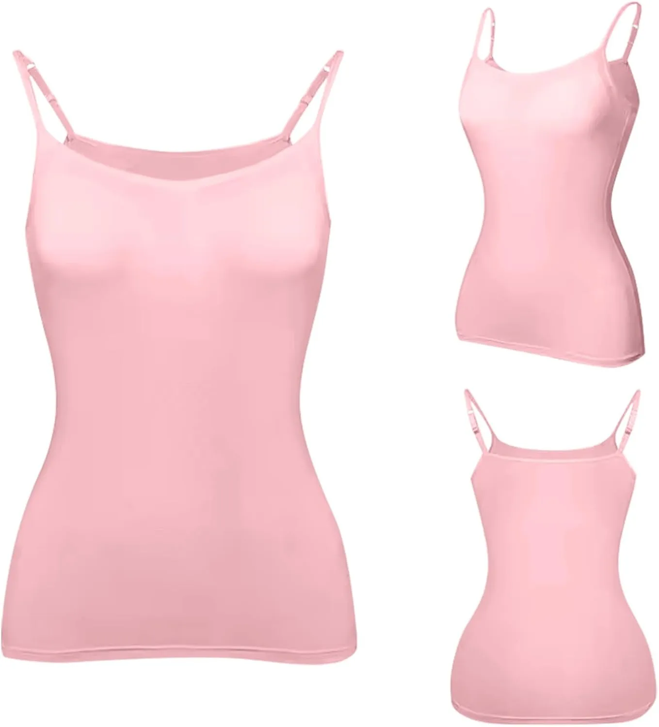 Tank Top for Women Built in Bra Adjustable Spaghetti Strap Workout Tops Gym Shirts Sleeveless Basic Under Clothes
