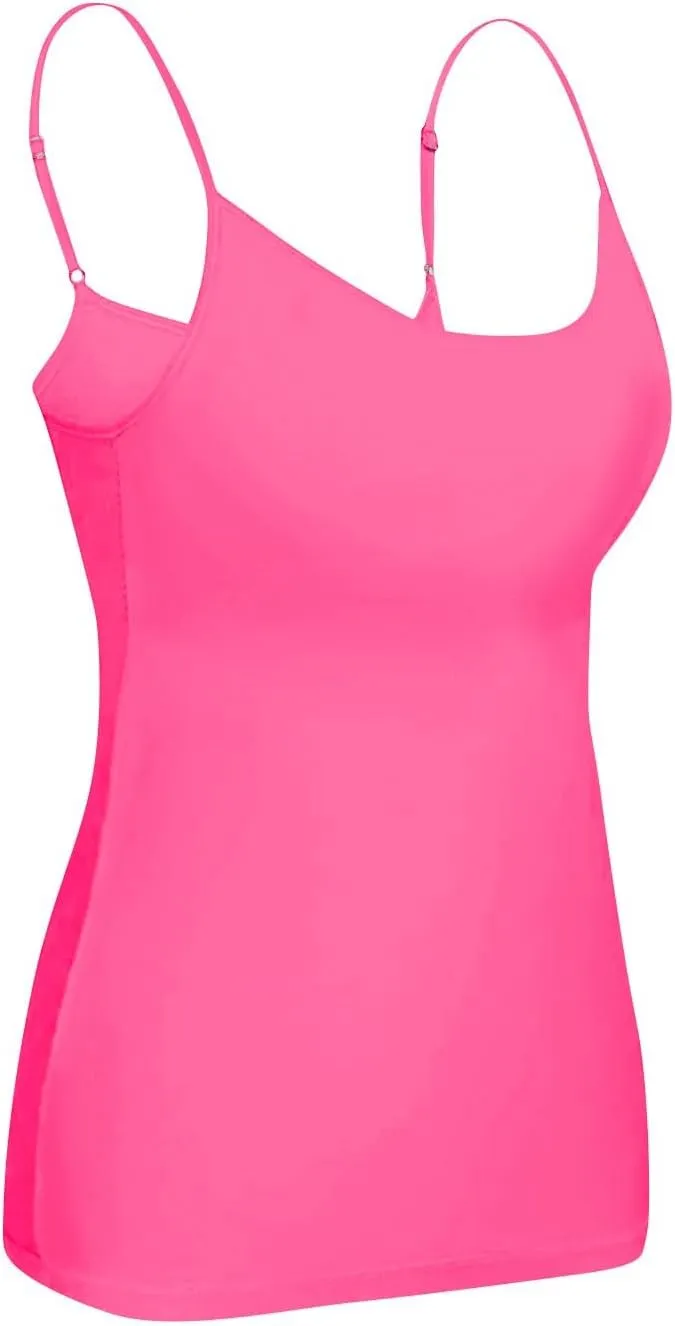 Tank Top for Women Built in Bra Adjustable Spaghetti Strap Workout Tops Gym Shirts Sleeveless Basic Under Clothes