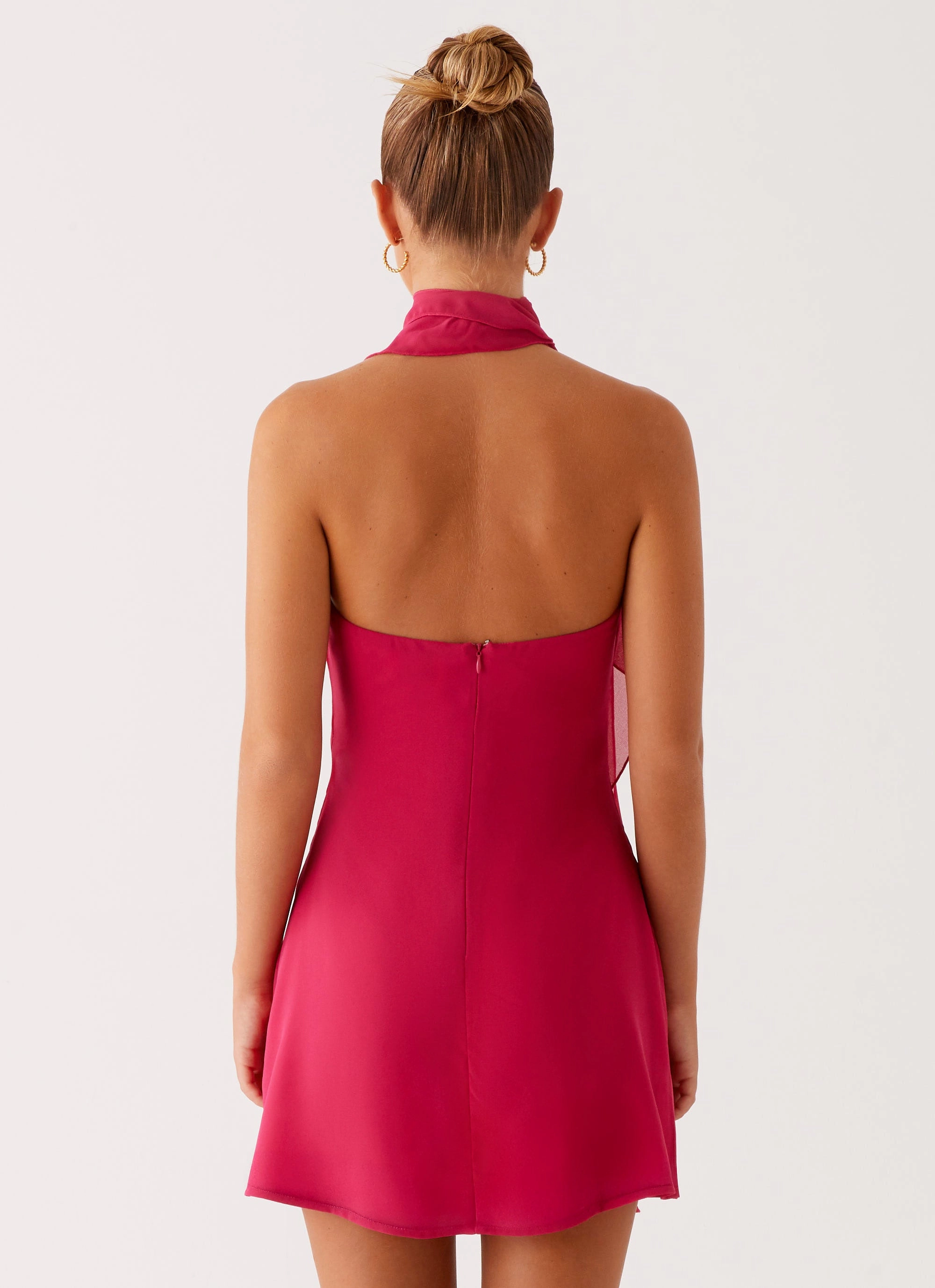 Light Fabric Hidden pockets Tanner Mini Dress - Fuchsia