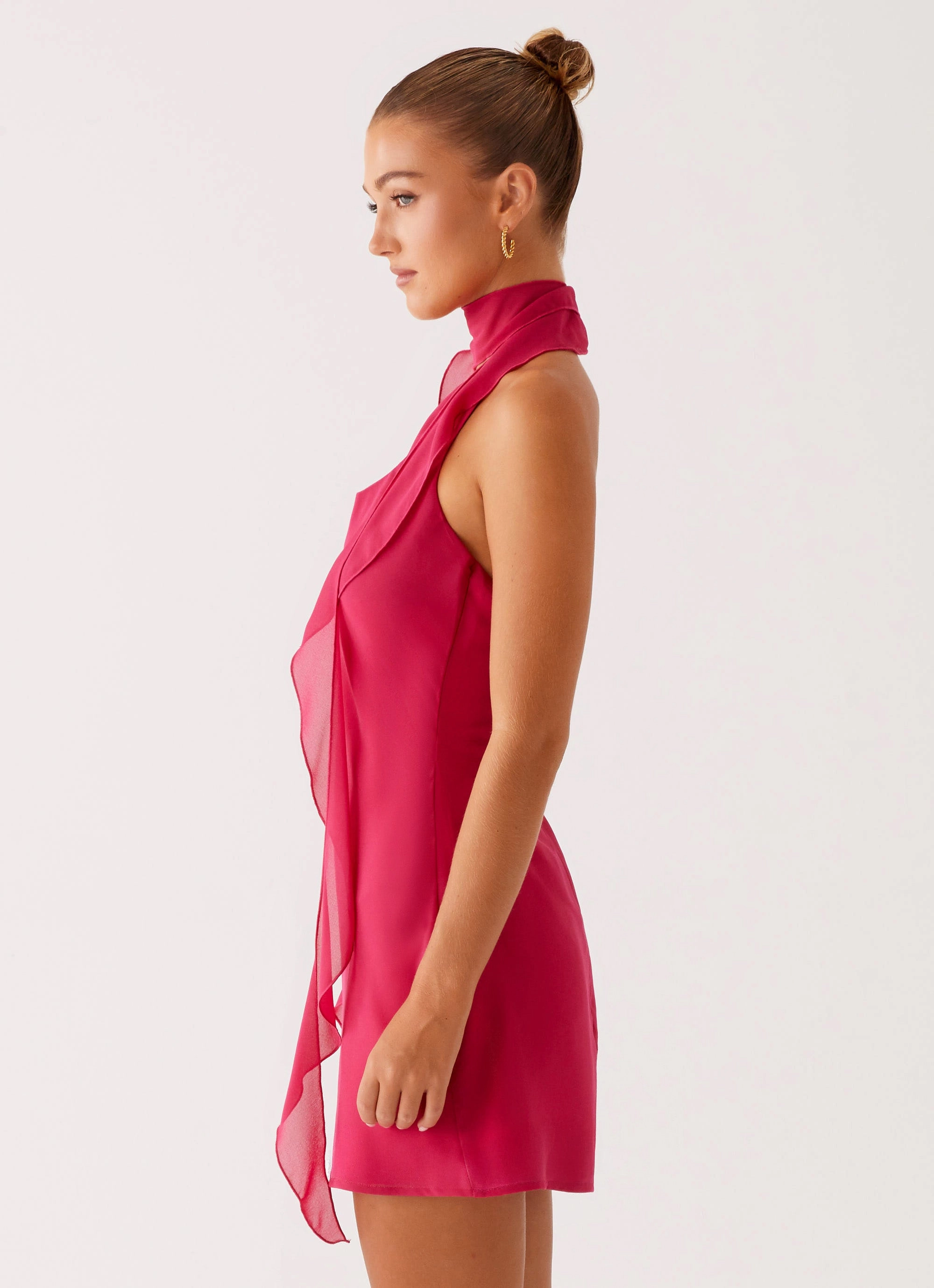 Tanner Mini Dress - Fuchsia Lined interior