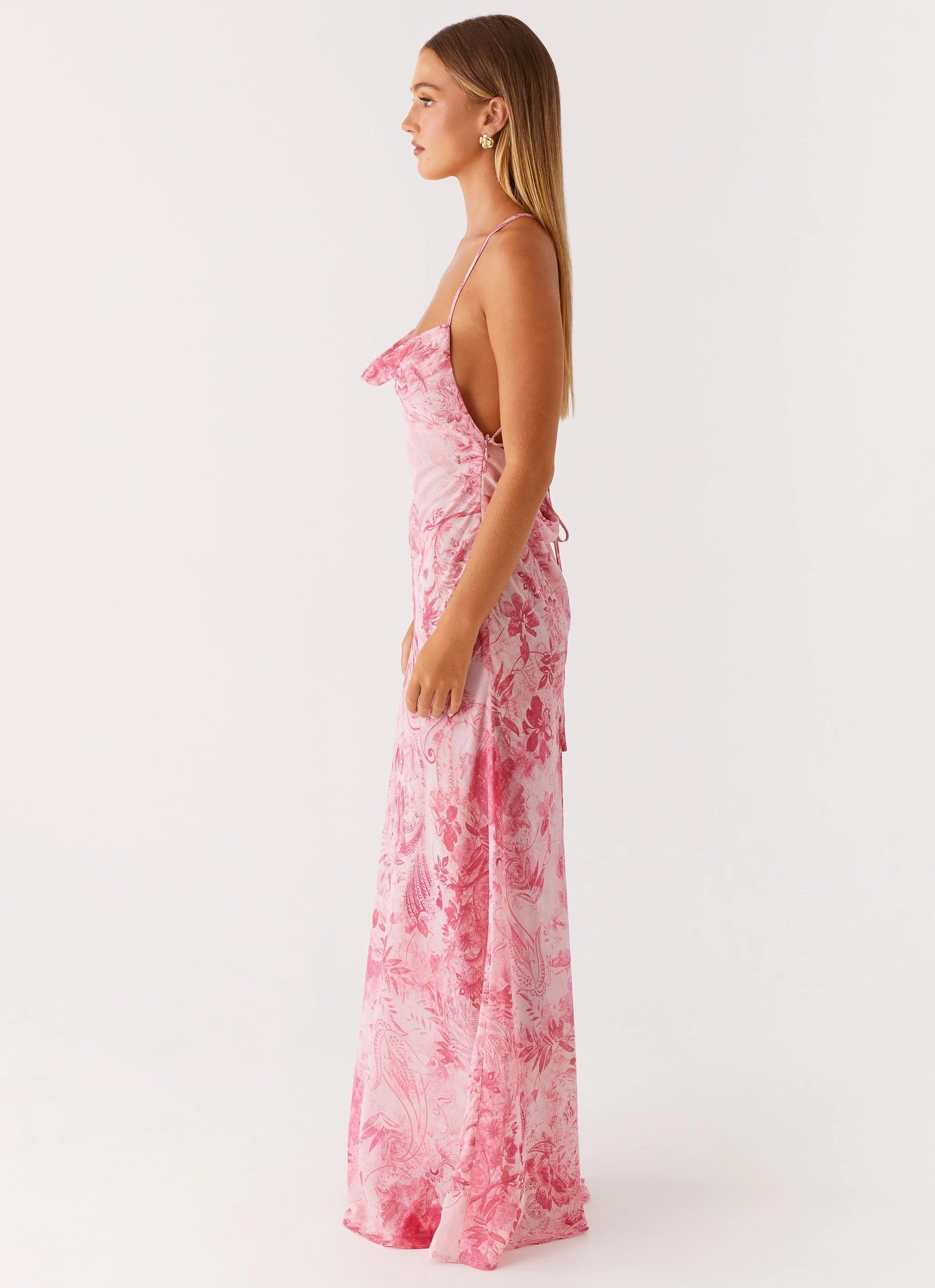 Tara Maxi Dress - Pink Print Casual Look