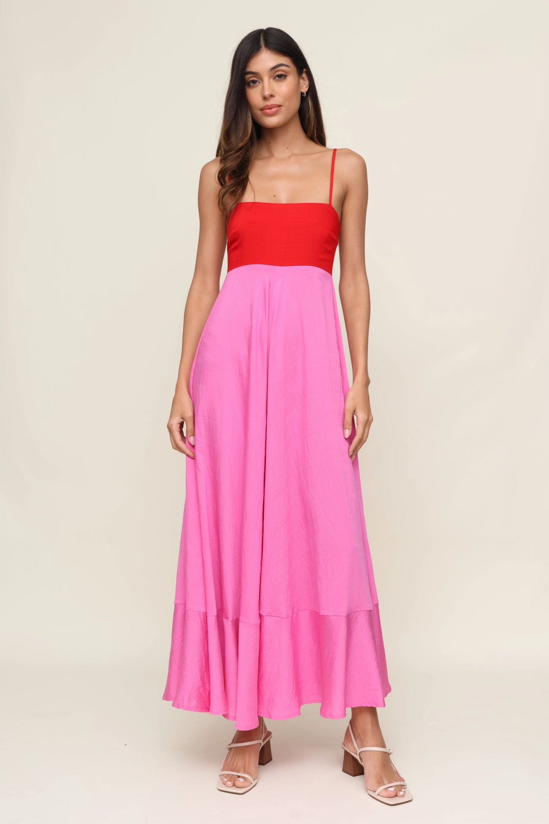 Smart Vibe Trend Texture Tate Colorblock Maxi Dress
